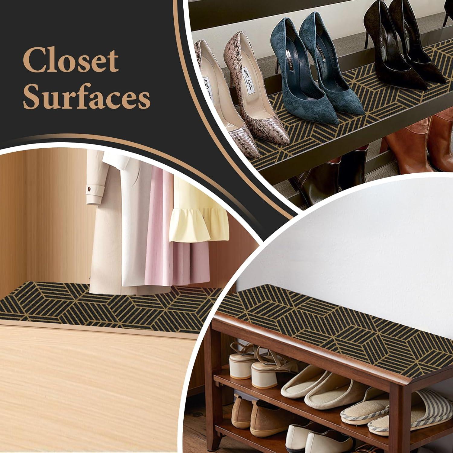 Forro antideslizante para estantes Kimhan 30.48cm x 6m negro