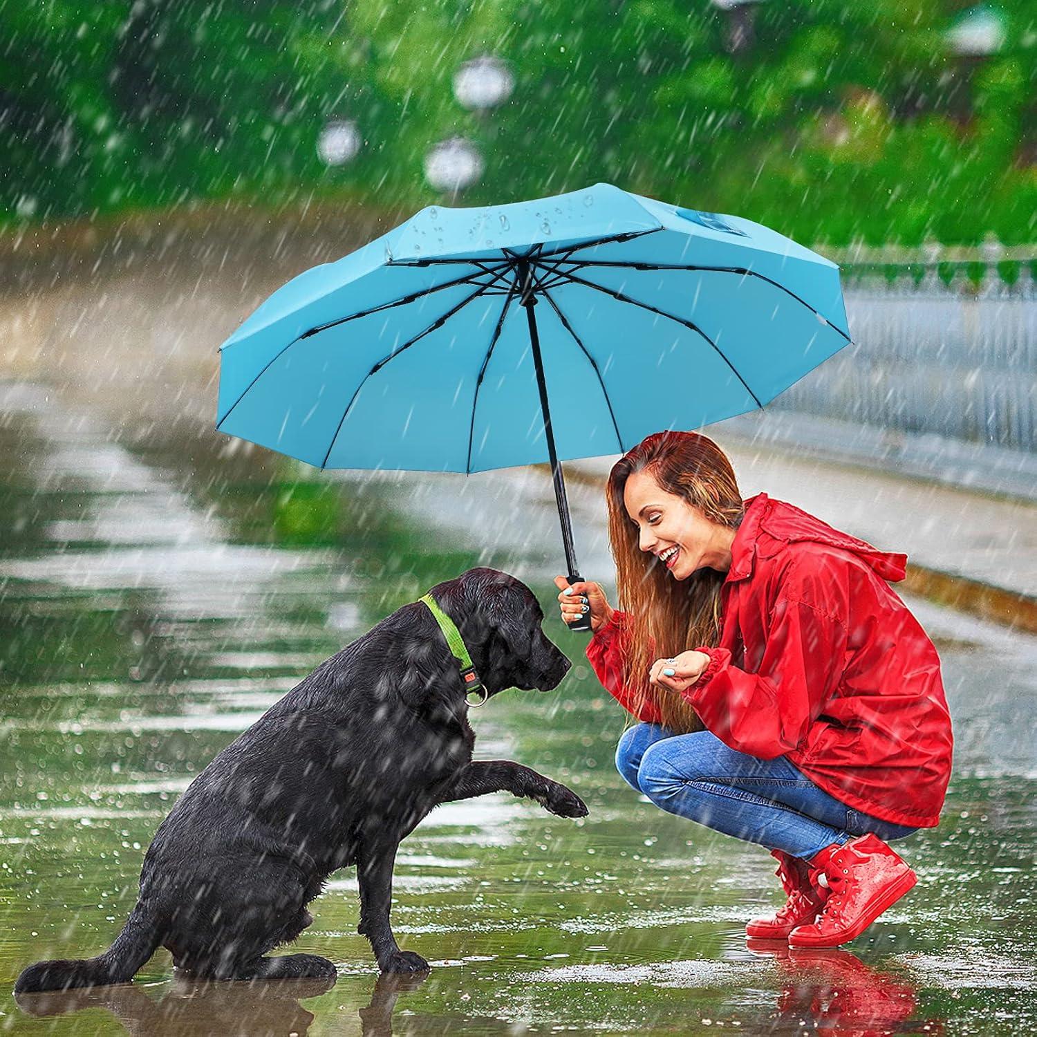 Paraguas ZOMAKE Compacto Automático 32.5cm Azul Claro