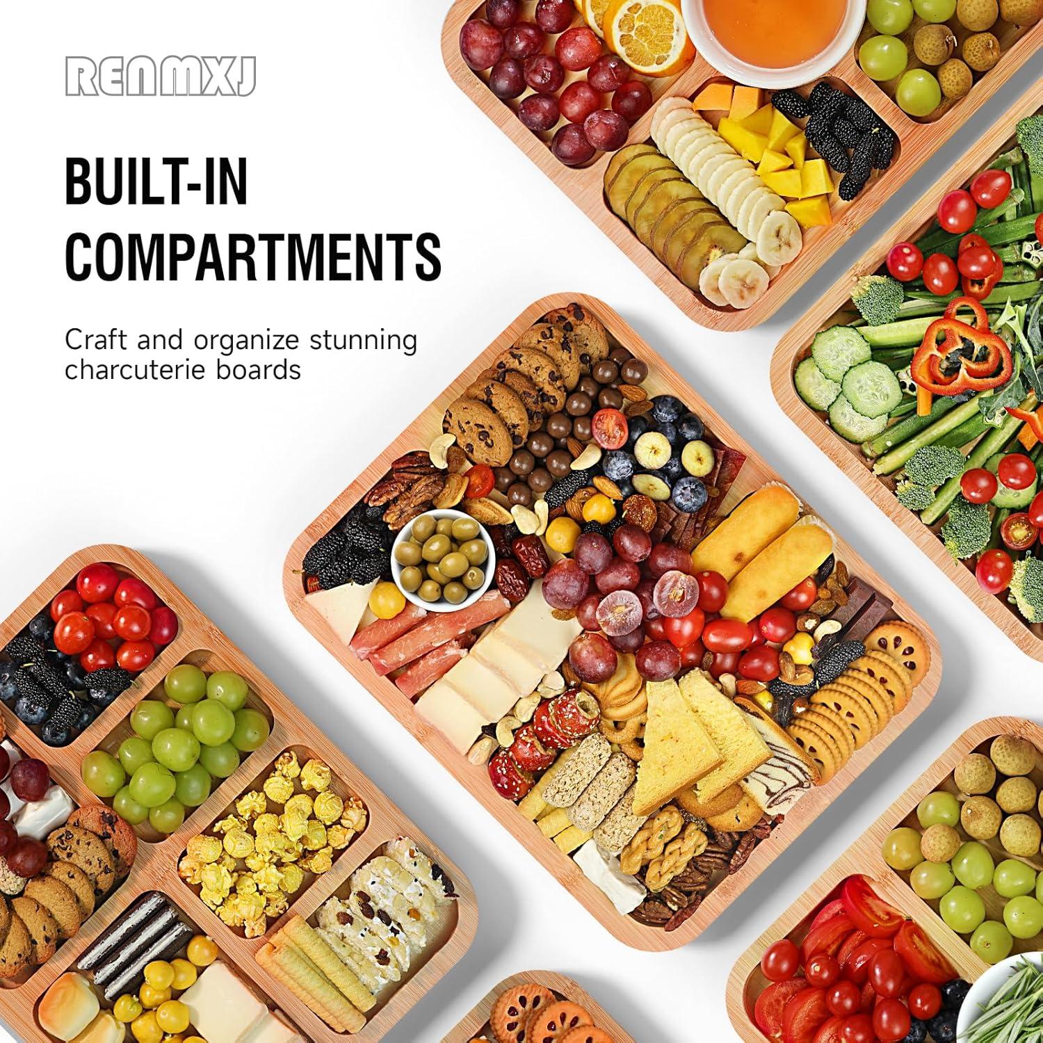 Tabla de Charcutería Renmxj Negra con Tapa Transparente 1 Compartimento