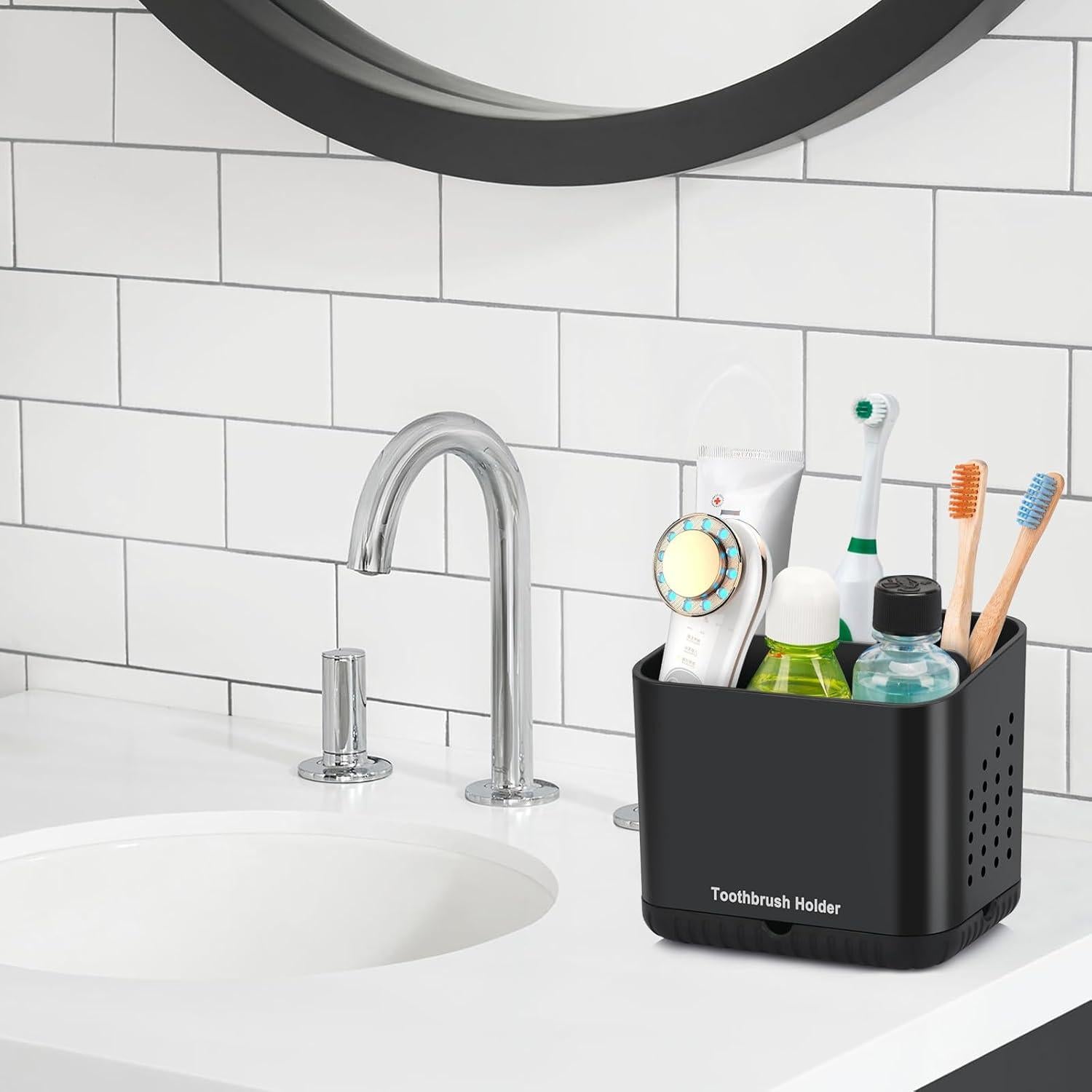 Soporte para Cepillos de Dientes PARKMANI Negro 4 Ranuras