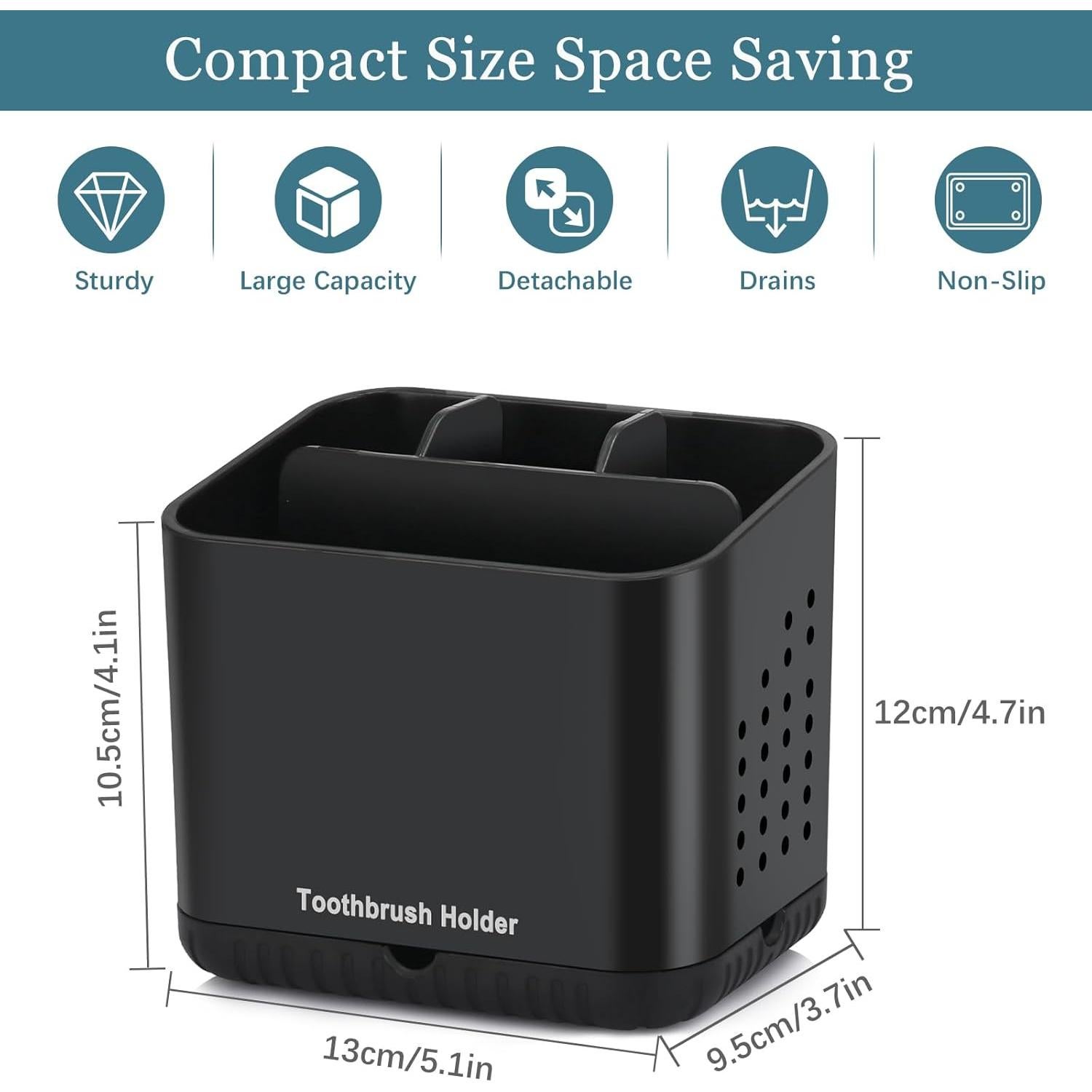 Soporte para Cepillos de Dientes PARKMANI Negro 4 Ranuras