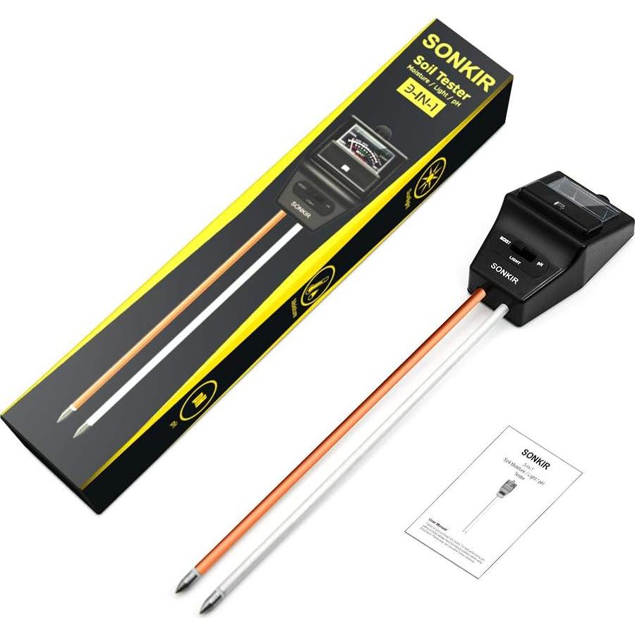 Medidor de pH del suelo Sonkir 3-en-1 Humedad Luz