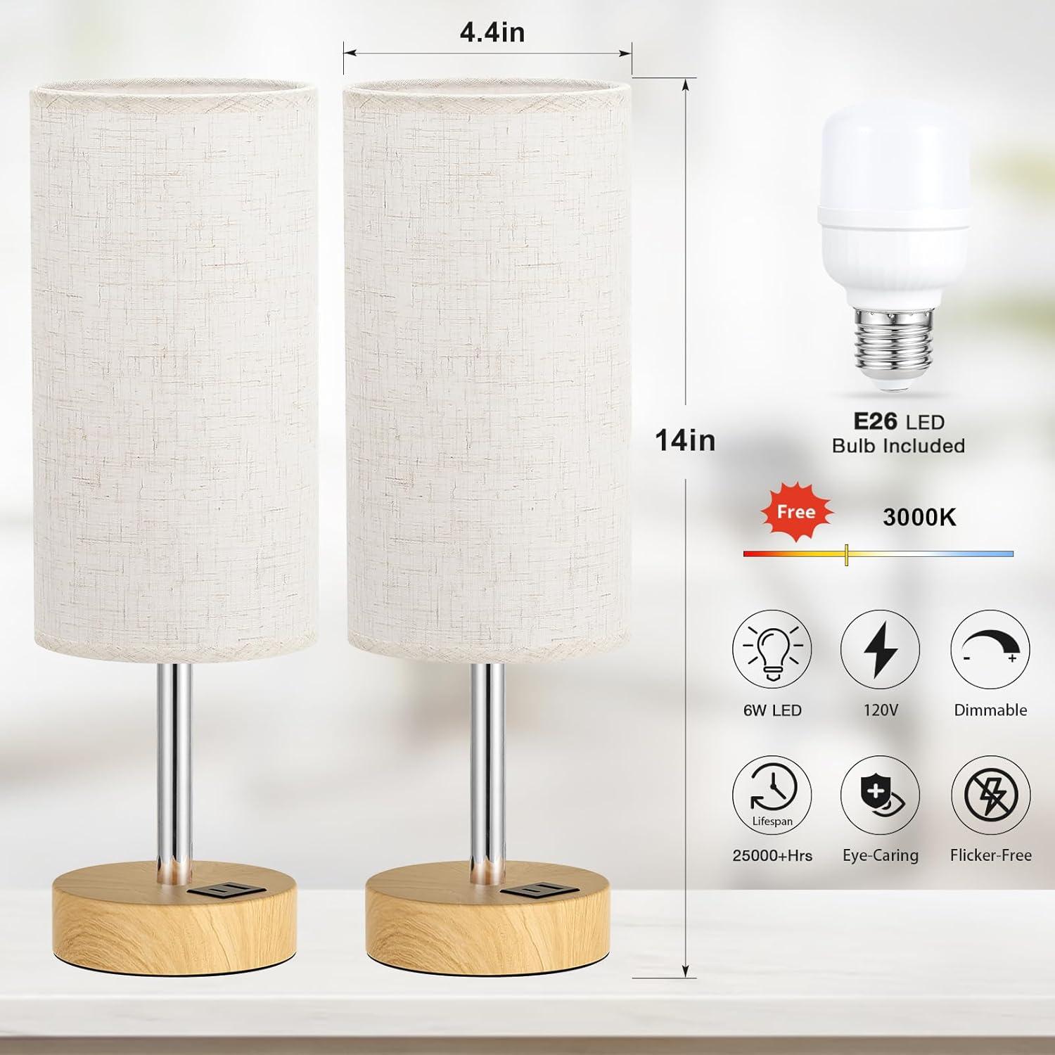 Juego de Lámparas de Mesa Táctiles Dicoool 35.56 cm Regulables