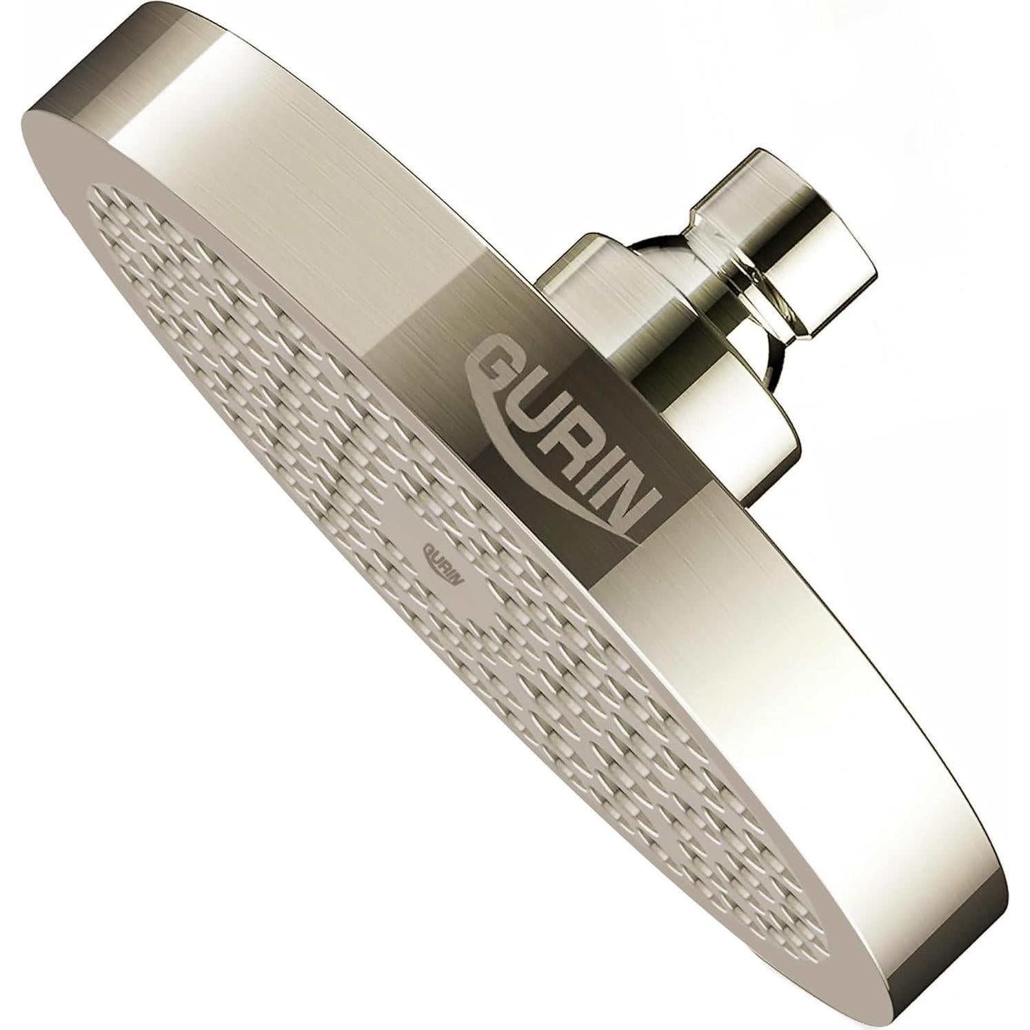 Cabezal de Ducha GURIN Alta Presión Lluvia 15.24 cm Níquel Cepillado