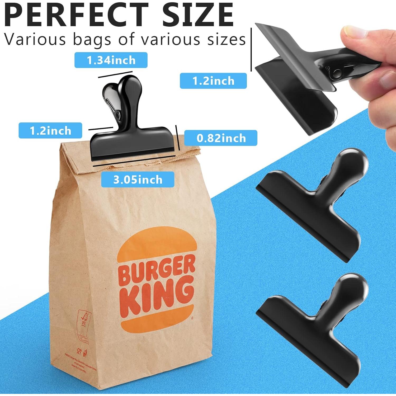 Pinzas para bolsas FINDMAG de acero inoxidable - Paquete de 8