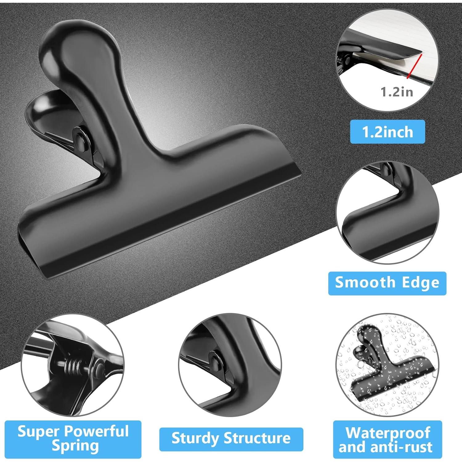 Pinzas para bolsas FINDMAG de acero inoxidable - Paquete de 8