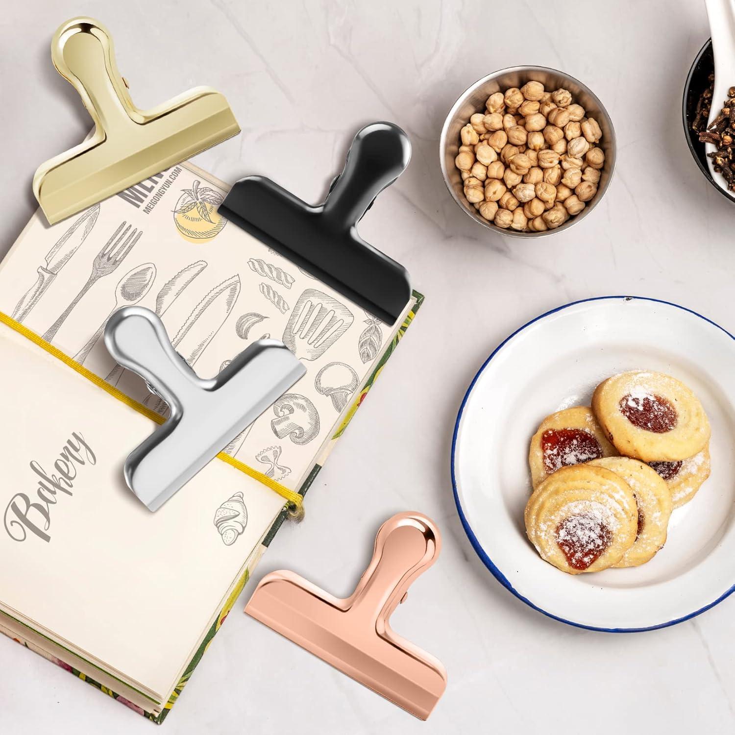 Pinzas para bolsas FINDMAG de acero inoxidable - Paquete de 8