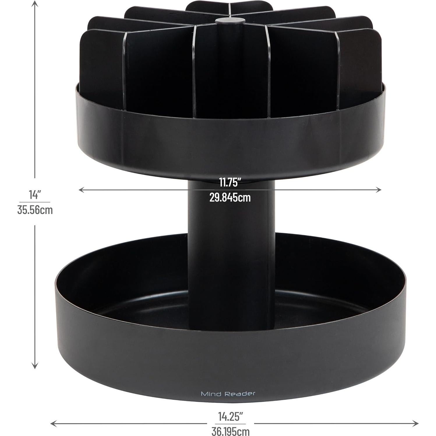 Organizador de Snacks Rotativo 2 Niveles Mind Reader Negro