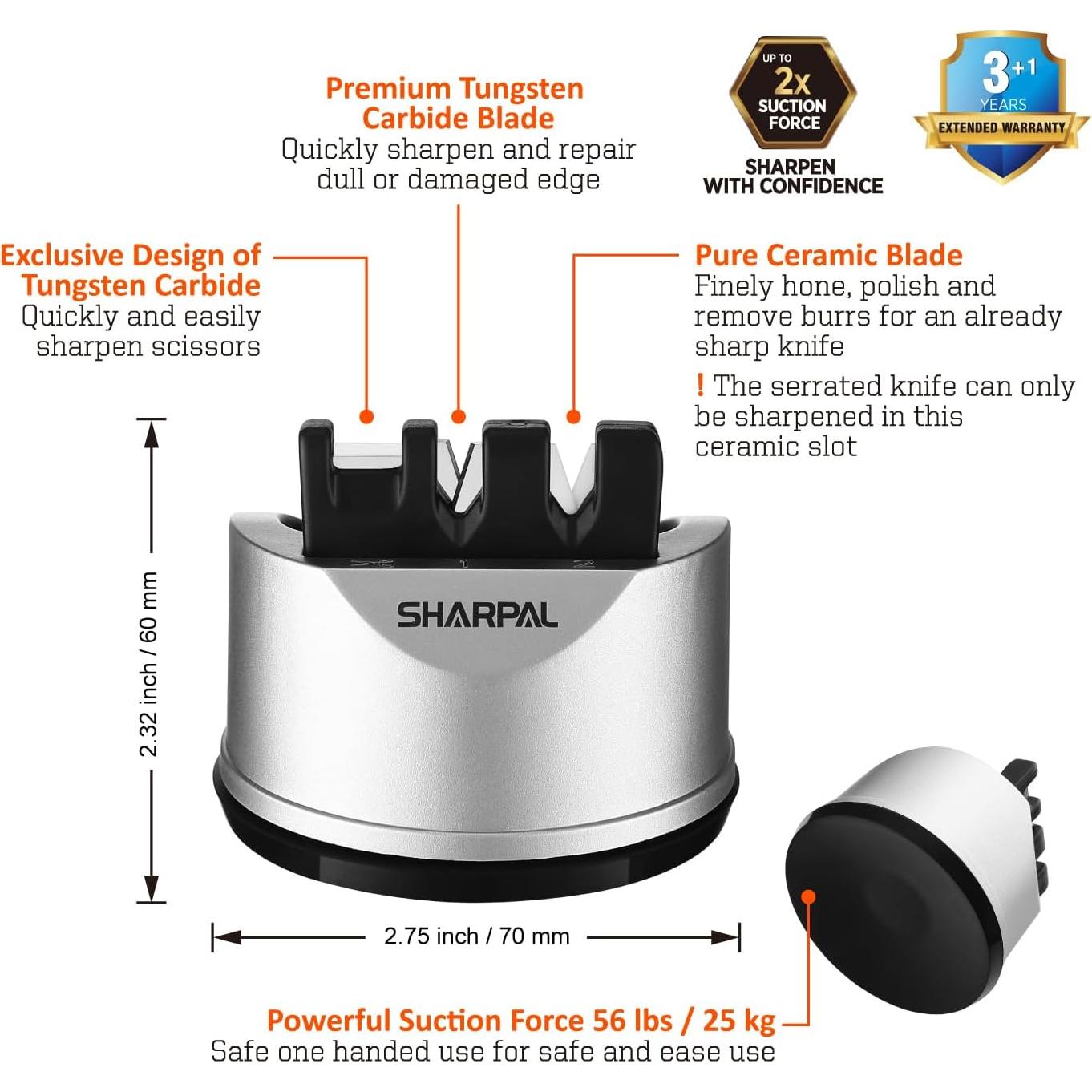 Afilador de Cuchillos y Tijeras Portátil SHARPAL 191H - 3 Etapas