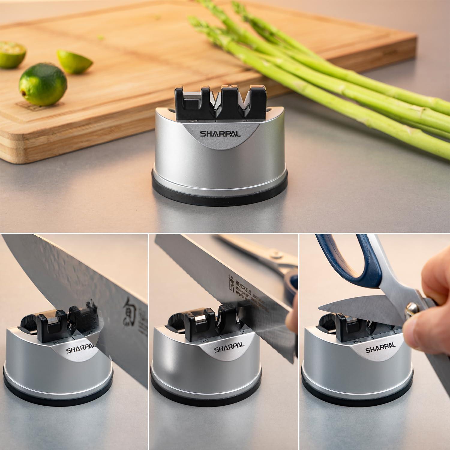 Afilador de Cuchillos y Tijeras Portátil SHARPAL 191H - 3 Etapas