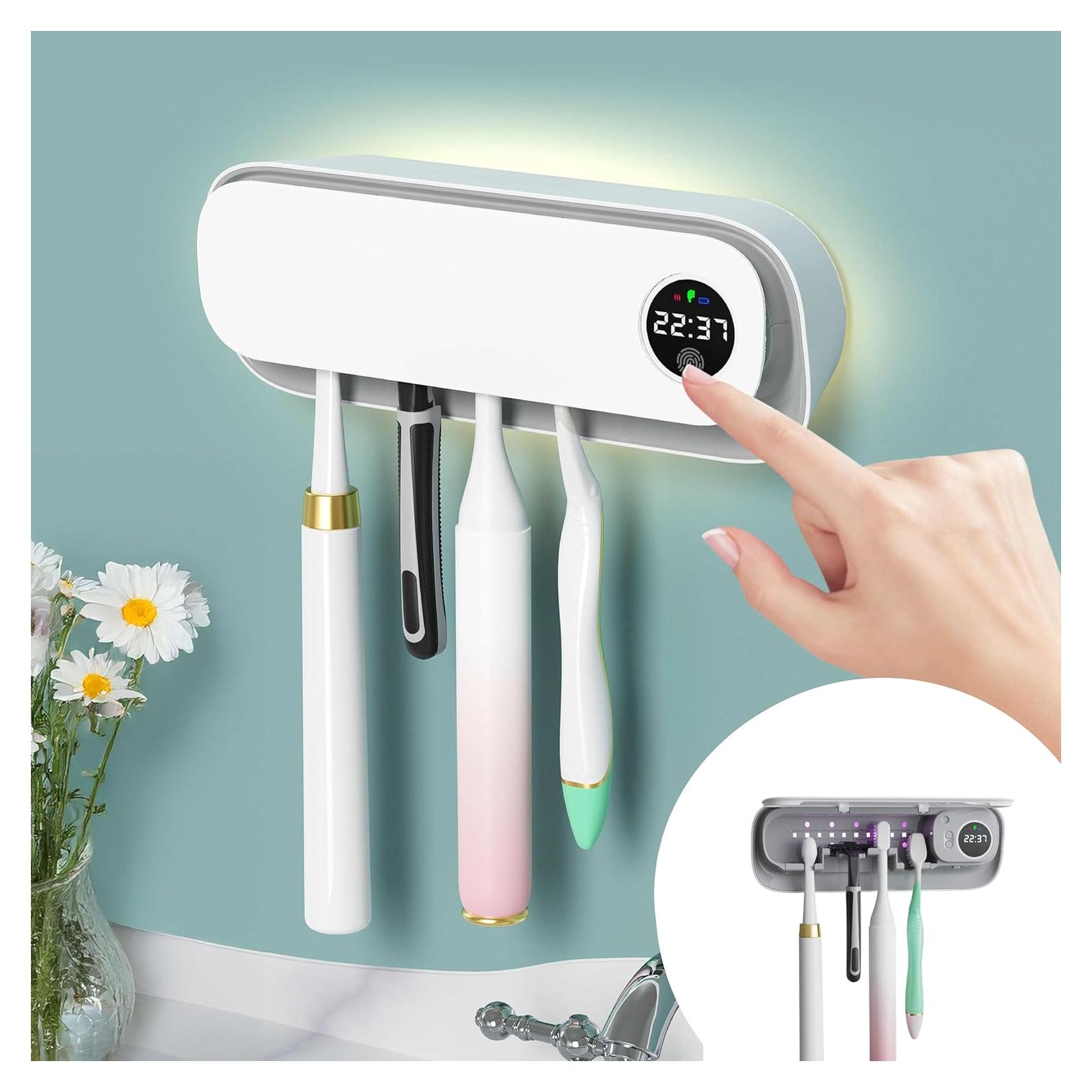 Soporte de cepillos de dientes UV BlueBark01 con 5 ranuras