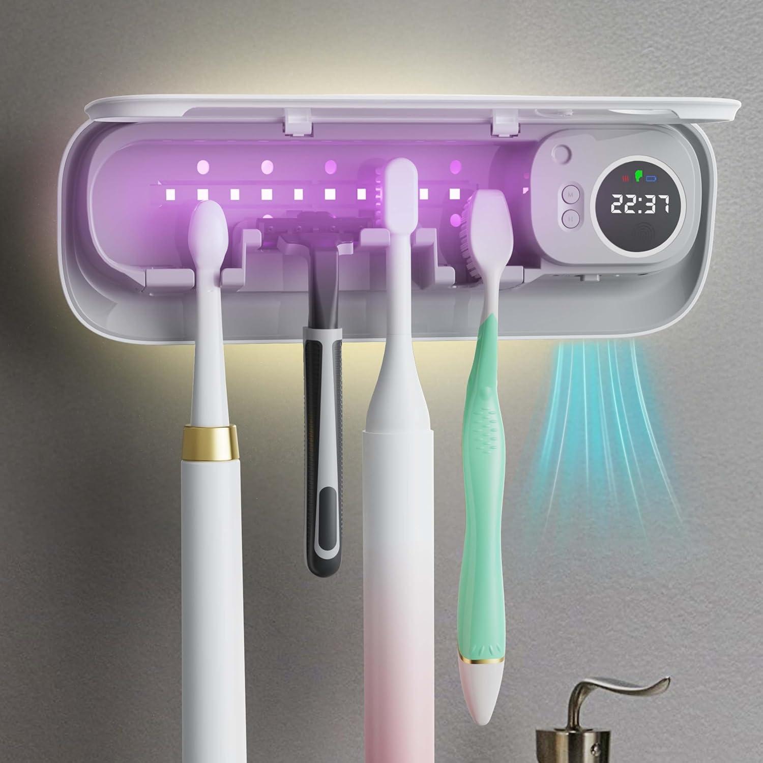 Soporte de cepillos de dientes UV BlueBark01 con 5 ranuras