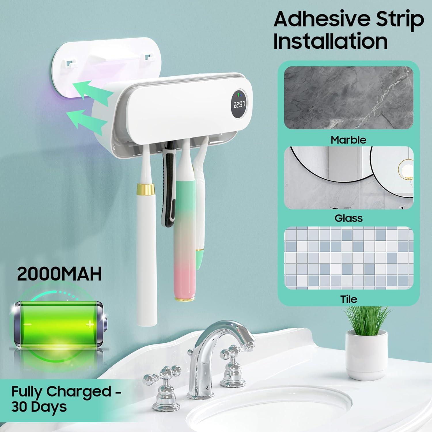 Soporte de cepillos de dientes UV BlueBark01 con 5 ranuras