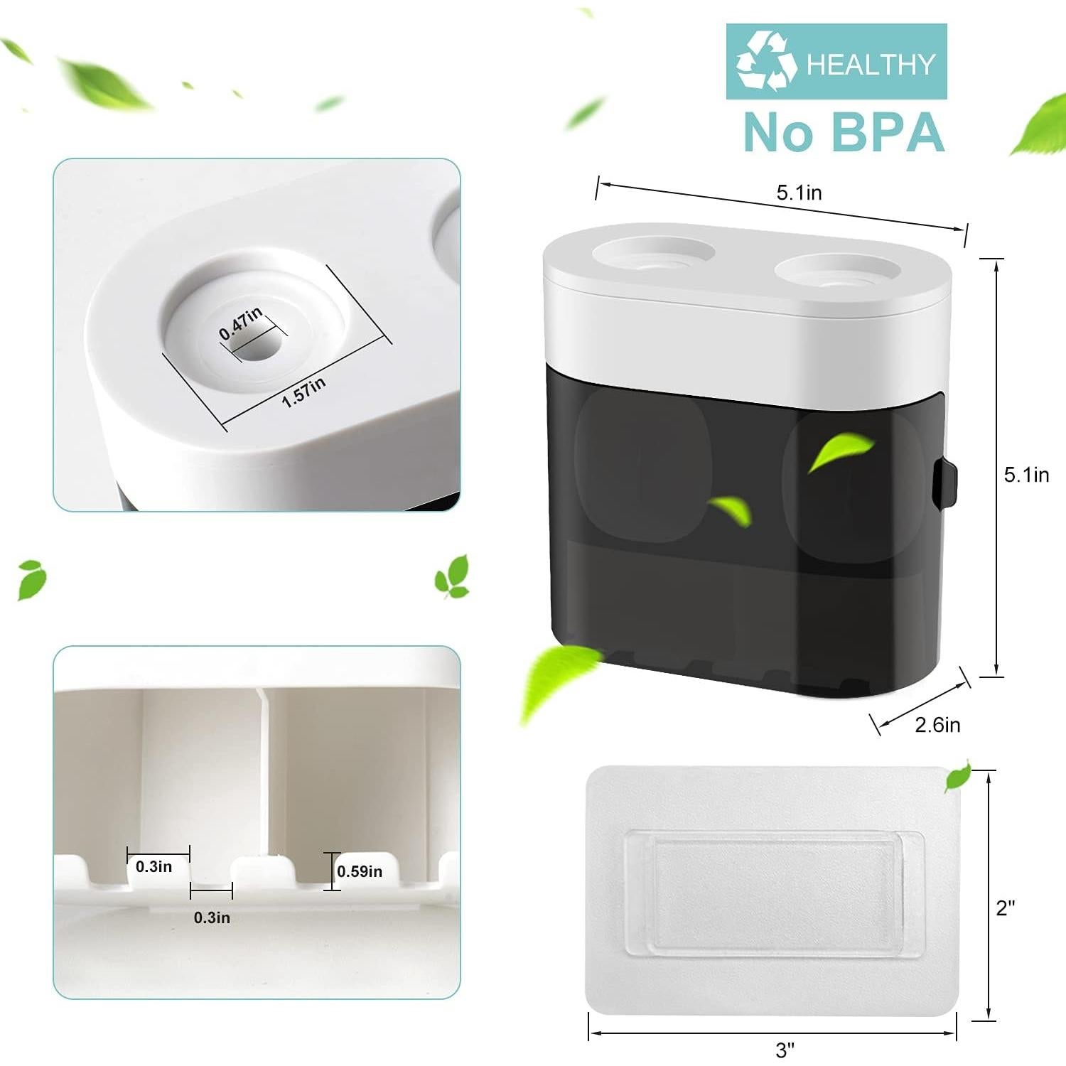 Soporte para Cepillos de Dientes GFWARE TH001 Negro con Dispensador Automático