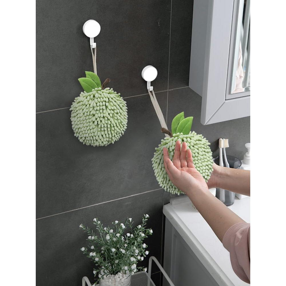 Toallas de Mano Fuzzy Ball Sophie & Panda - Juego de 2 Verde