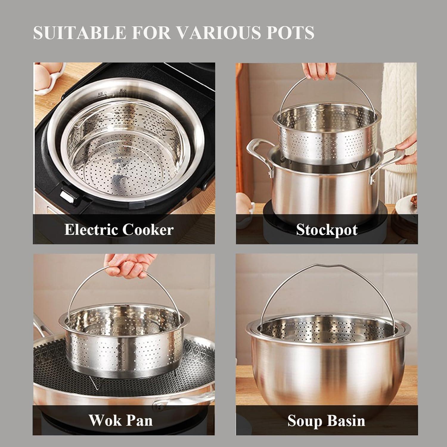 Cesta de Vapor de Acero Inoxidable Qancesd 20 cm Multifuncional