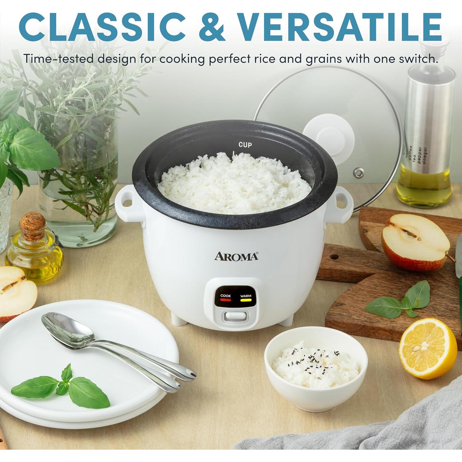 Olla Arrocera Aroma ARC-393NG 1.5L Blanca - 6 Tazas Cocidas