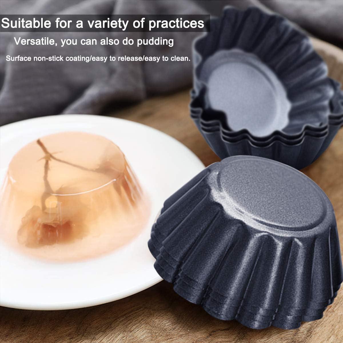 12 Moldes para Tartas de Huevo Amytalk 6.6cm Acero al Carbono