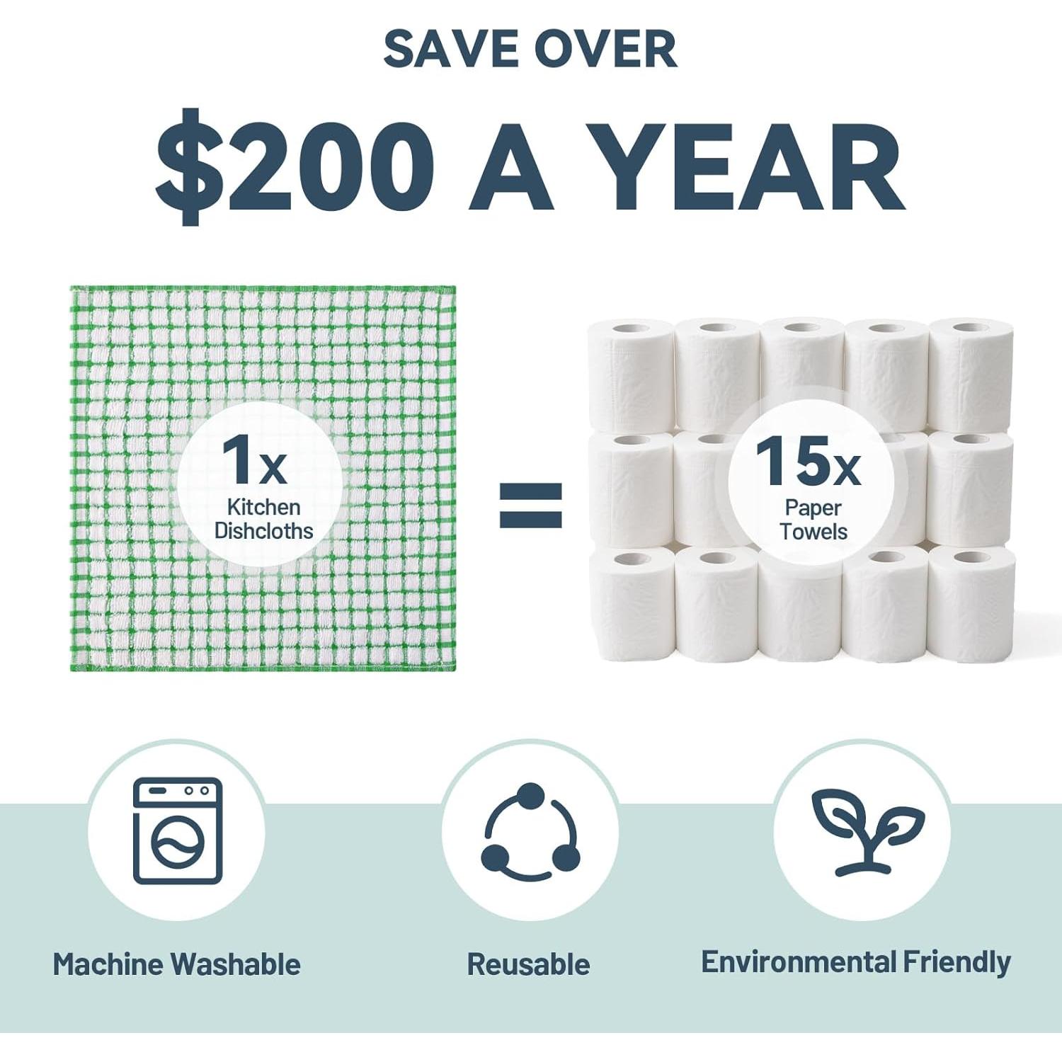 Paños de Cocina Egles 100% Algodón 30x30 cm - 8 Piezas