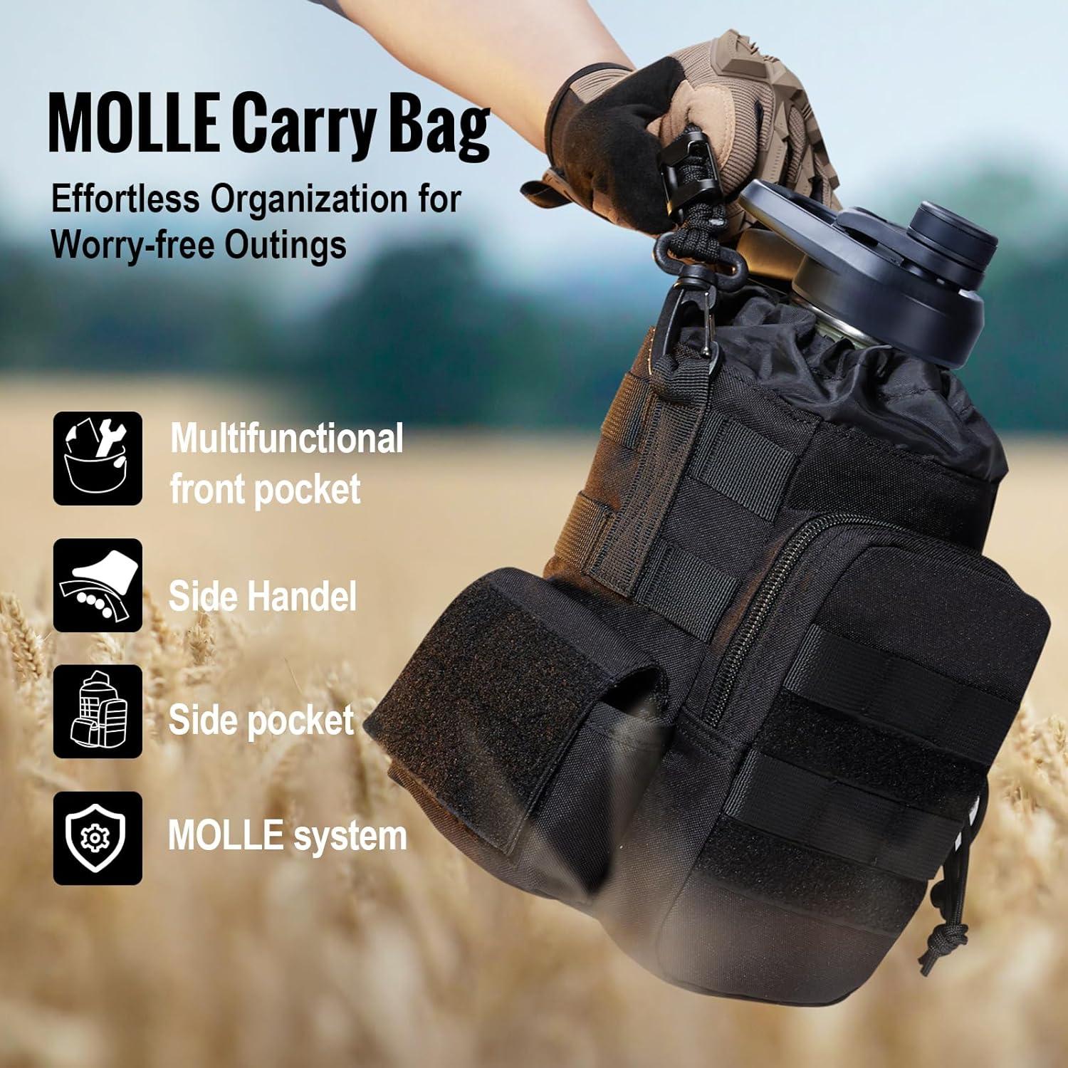 Botella de Agua OneTigris 1,89 L con Pajilla y 3 Tapas