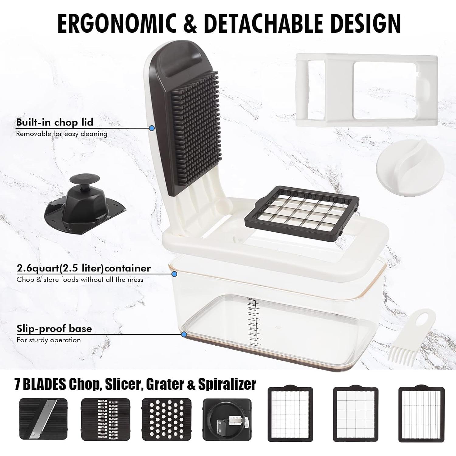 Cortador de Verduras RÜK Extra Grande 10 en 1 con Contenedor