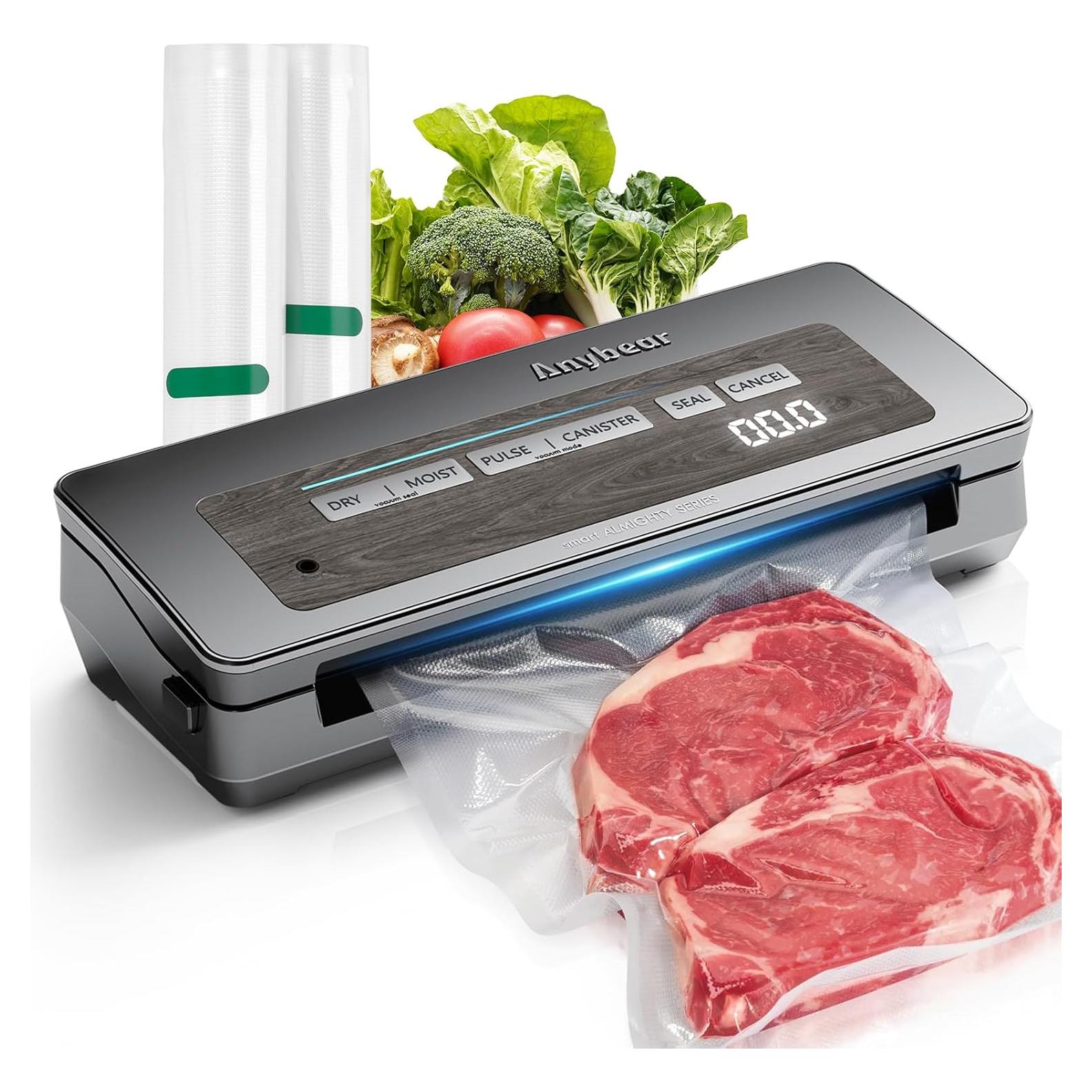 Selladora al Vacío Anybear 120W 90kPa con Cortador y Pantalla LED