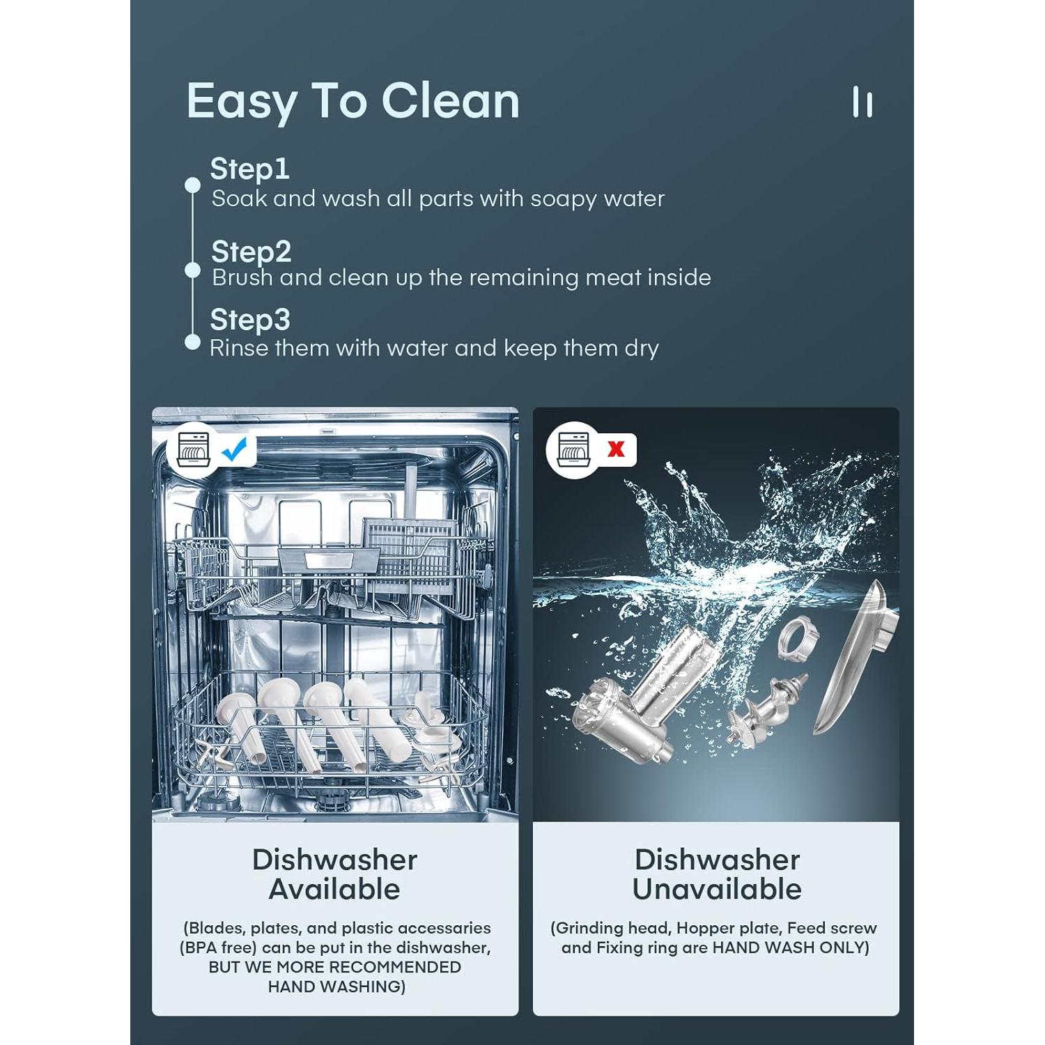 Picadora de Carne Eléctrica Aiheal 3200W con Embutidora y Accesorios