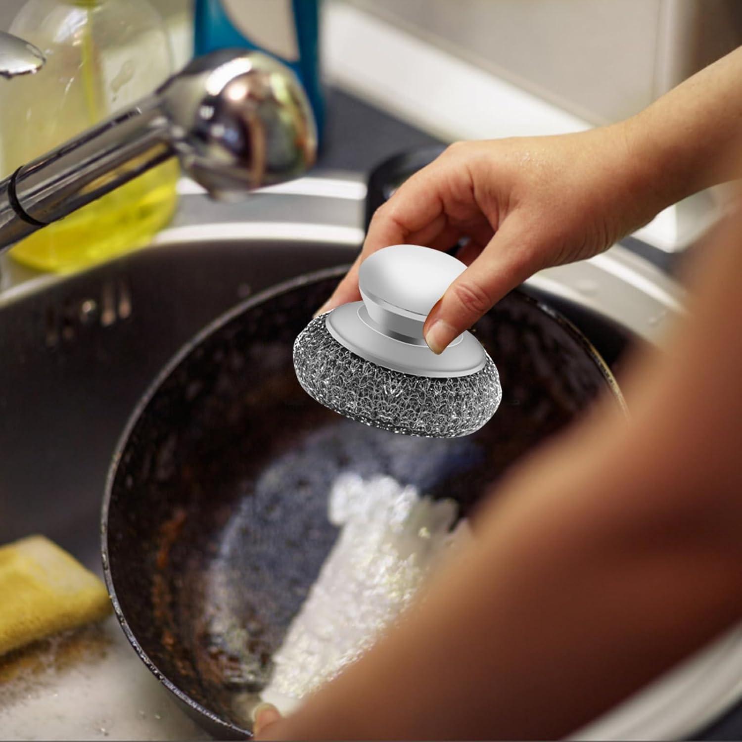 Estropajo de acero inoxidable HINGTAI con 2 almohadillas de repuesto