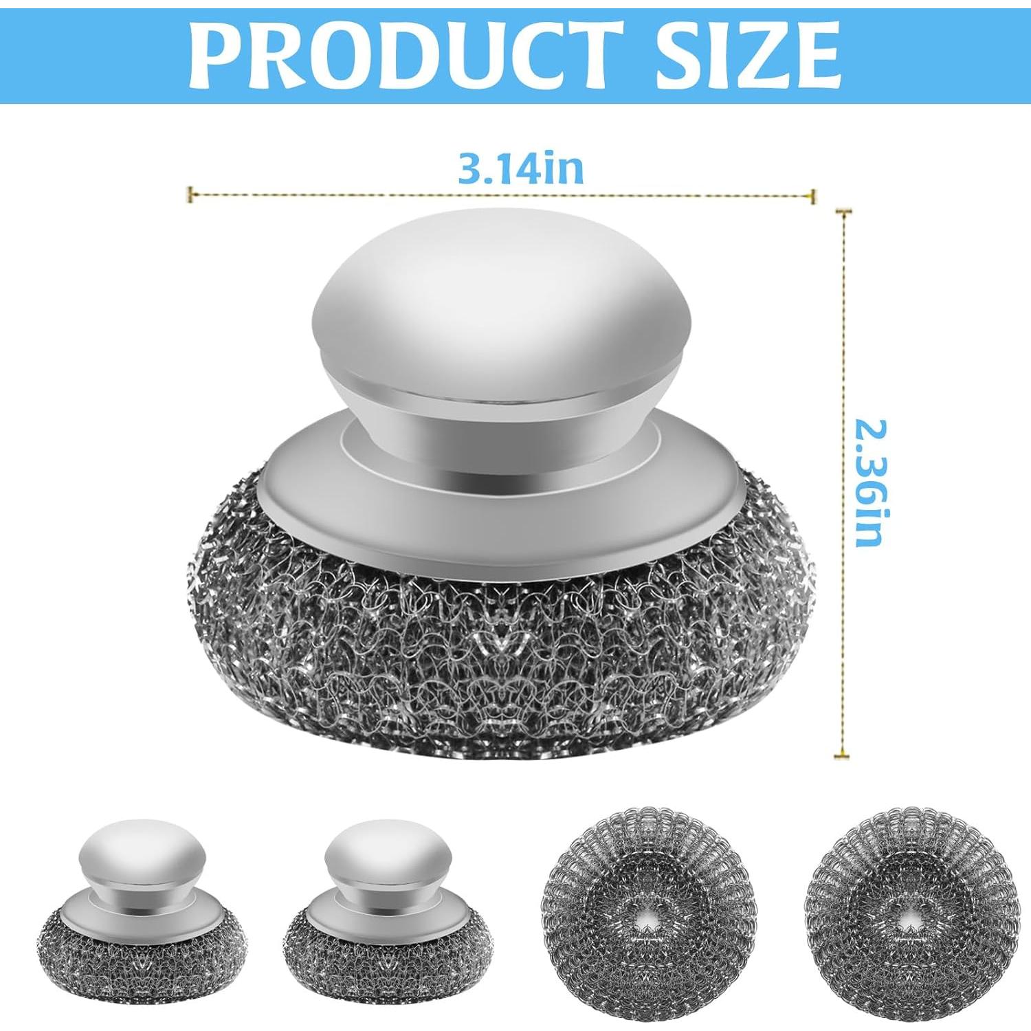 Estropajo de acero inoxidable HINGTAI con 2 almohadillas de repuesto