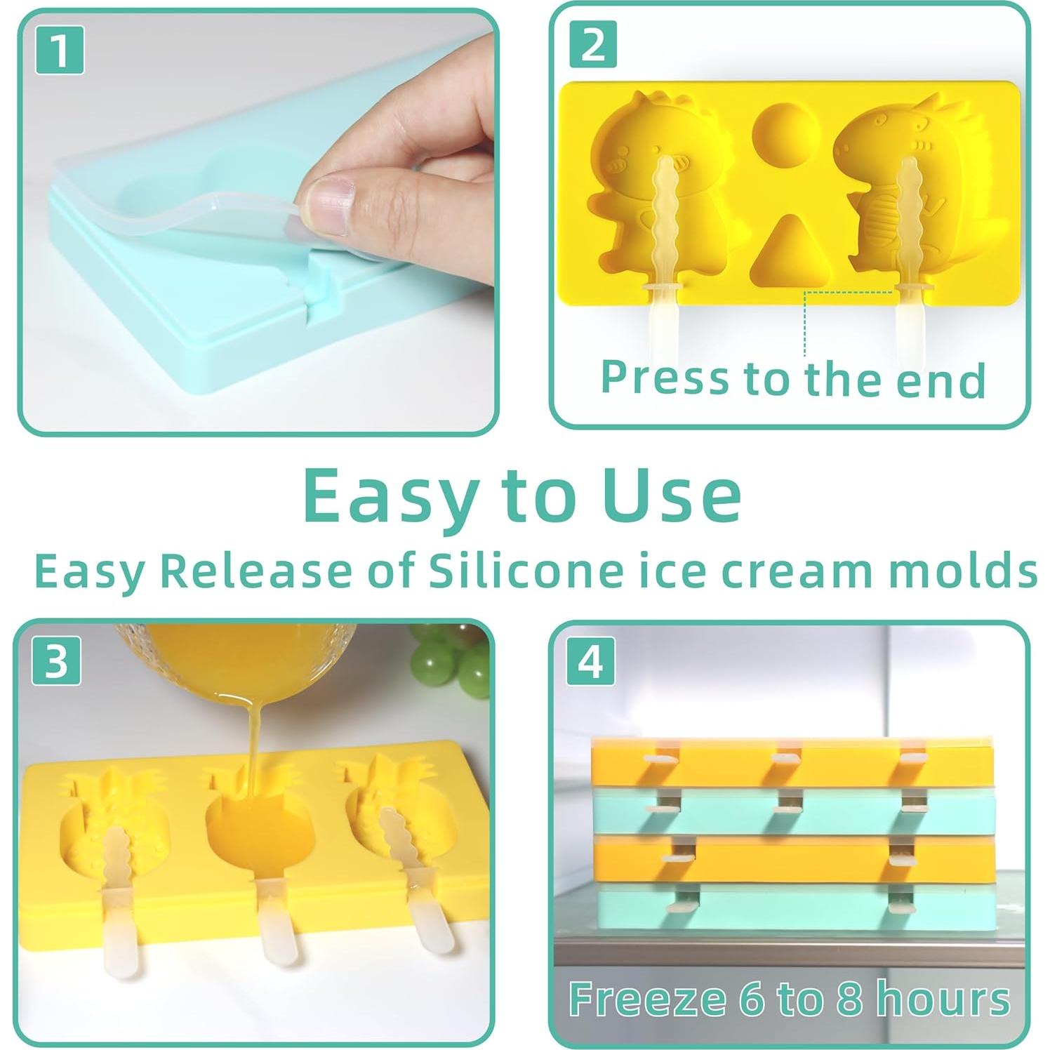 Moldes de Paletas de Silicona Salomayes - 4 Piezas para Niños