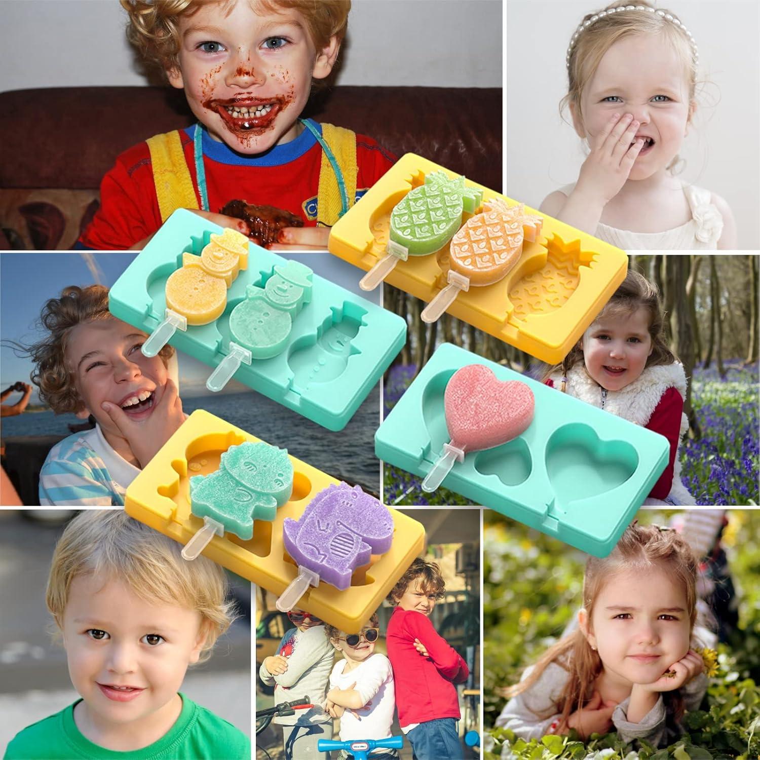Moldes de Paletas de Silicona Salomayes - 4 Piezas para Niños