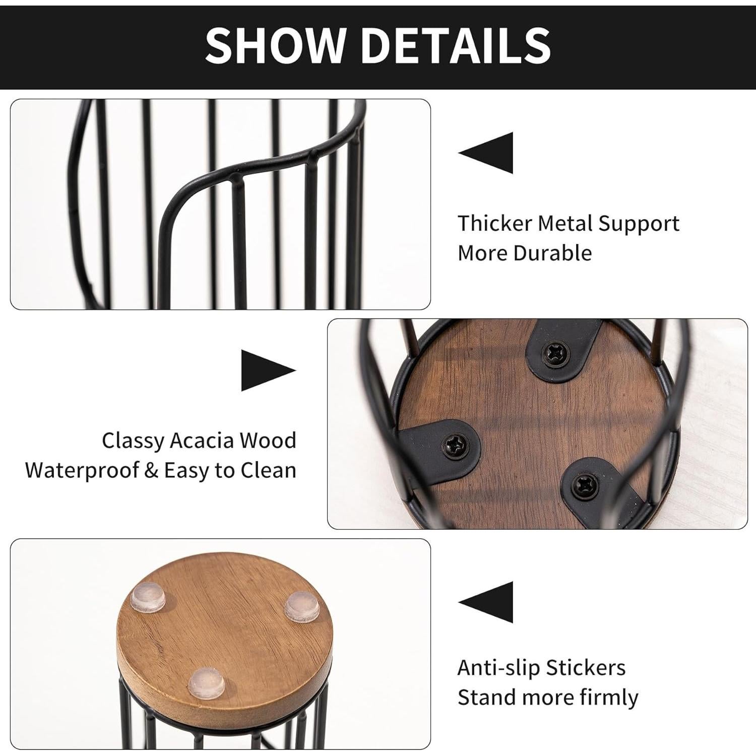 Dispensador de Tazas para Baño QTTCMY Negro Acacia 3oz