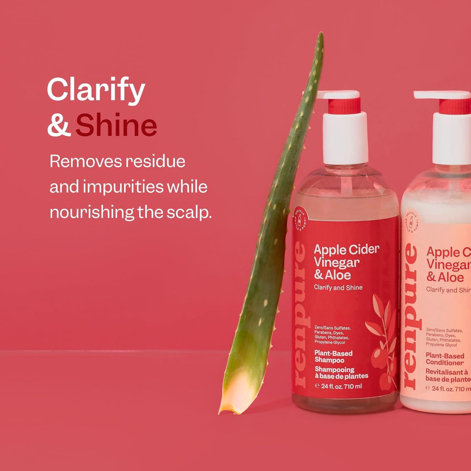 Champú Aclara y Brilla Renpure 710 ml - Vinagre de Sidra y Aloe