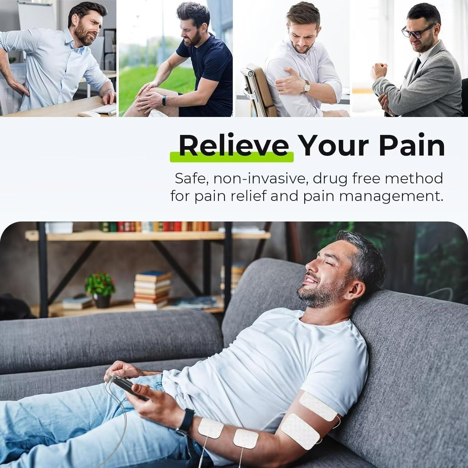 AUVON Estimulador Muscular TENS 3-en-1 con 40 Intensidades