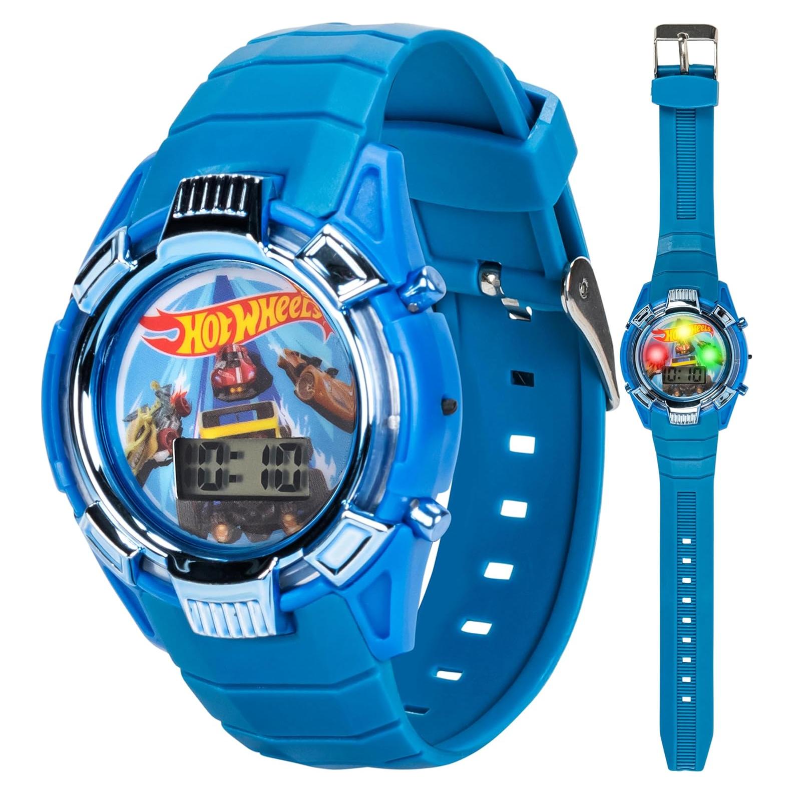 Reloj para Niños Hot Wheels - LCD Iluminado, Correa Ajustable