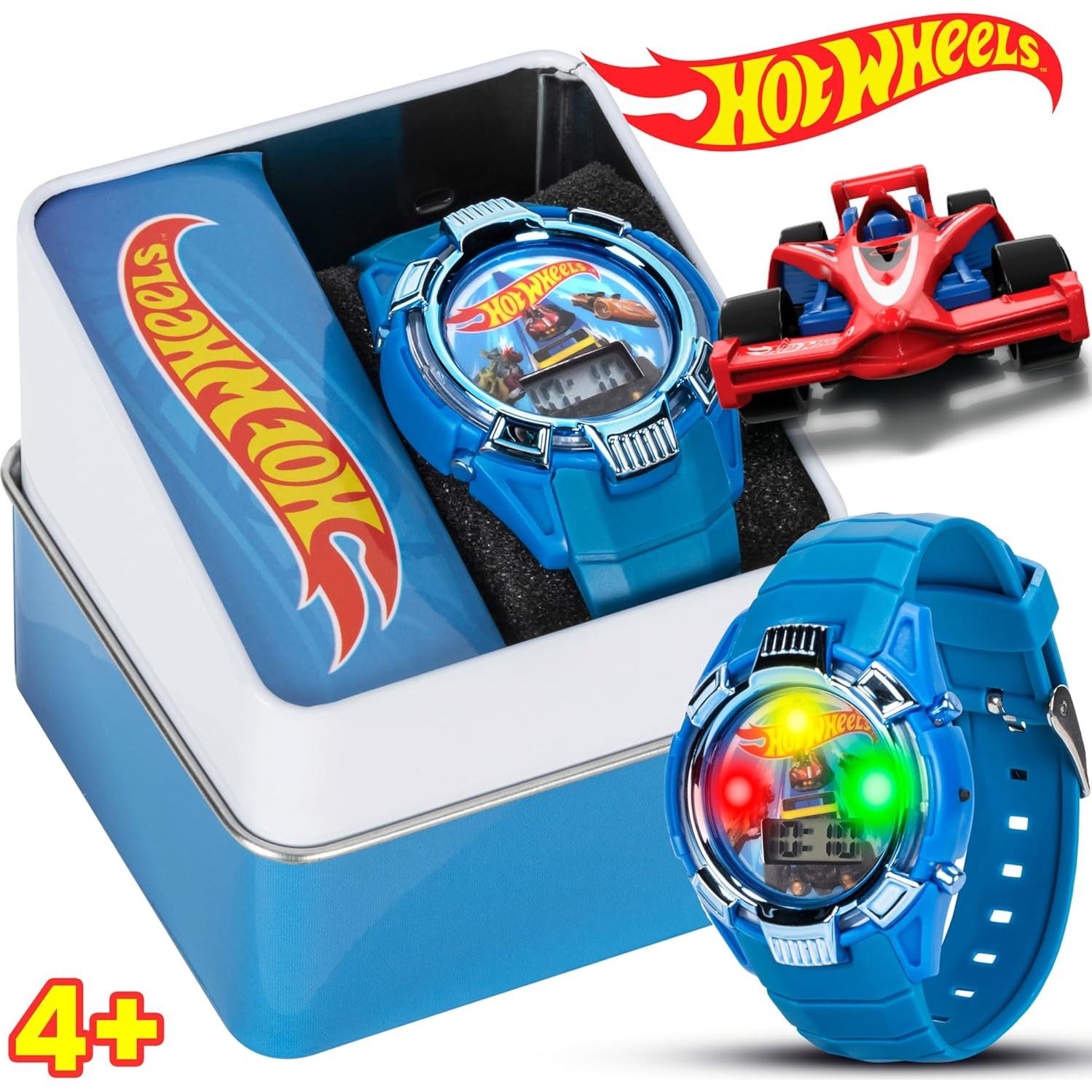 Reloj para Niños Hot Wheels - LCD Iluminado, Correa Ajustable