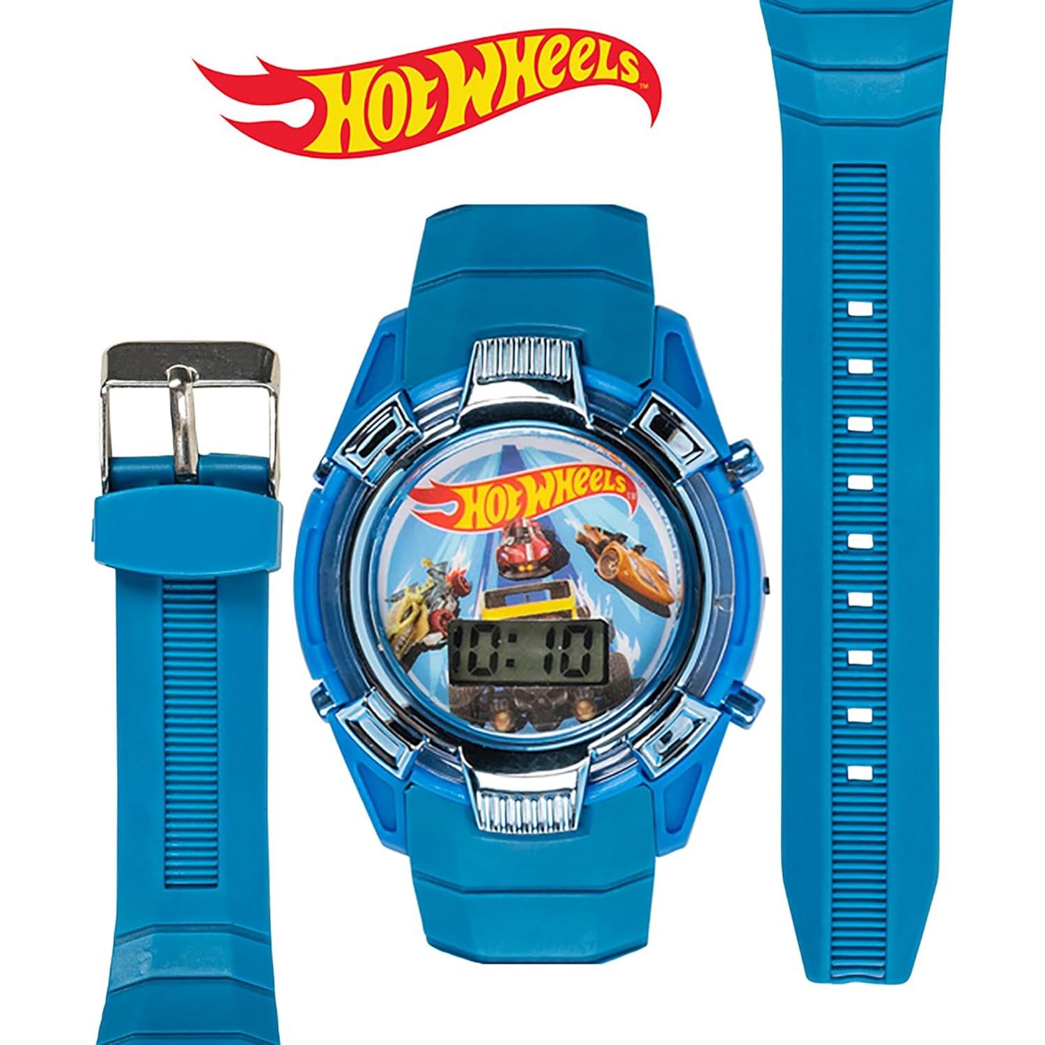 Reloj para Niños Hot Wheels - LCD Iluminado, Correa Ajustable