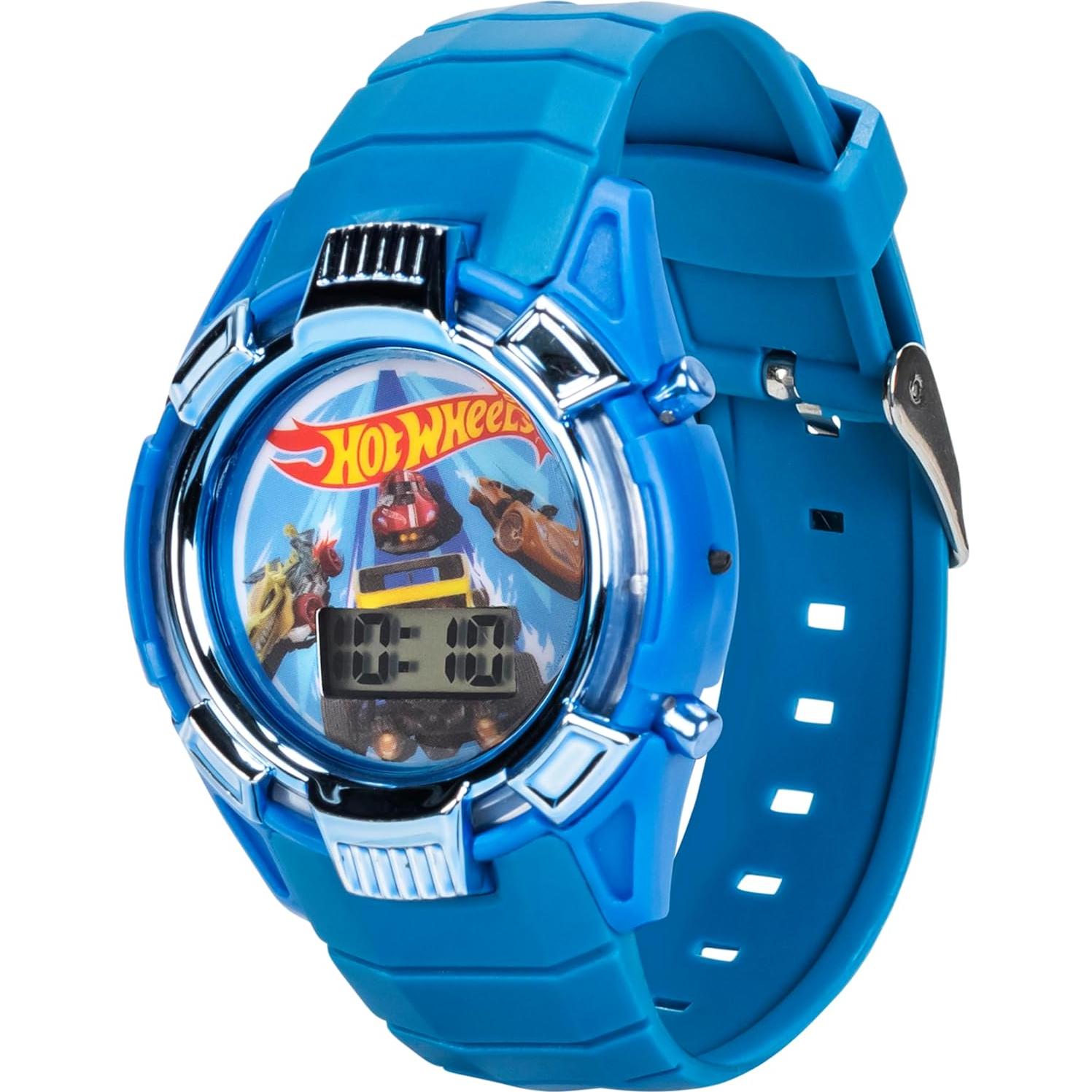 Reloj para Niños Hot Wheels - LCD Iluminado, Correa Ajustable