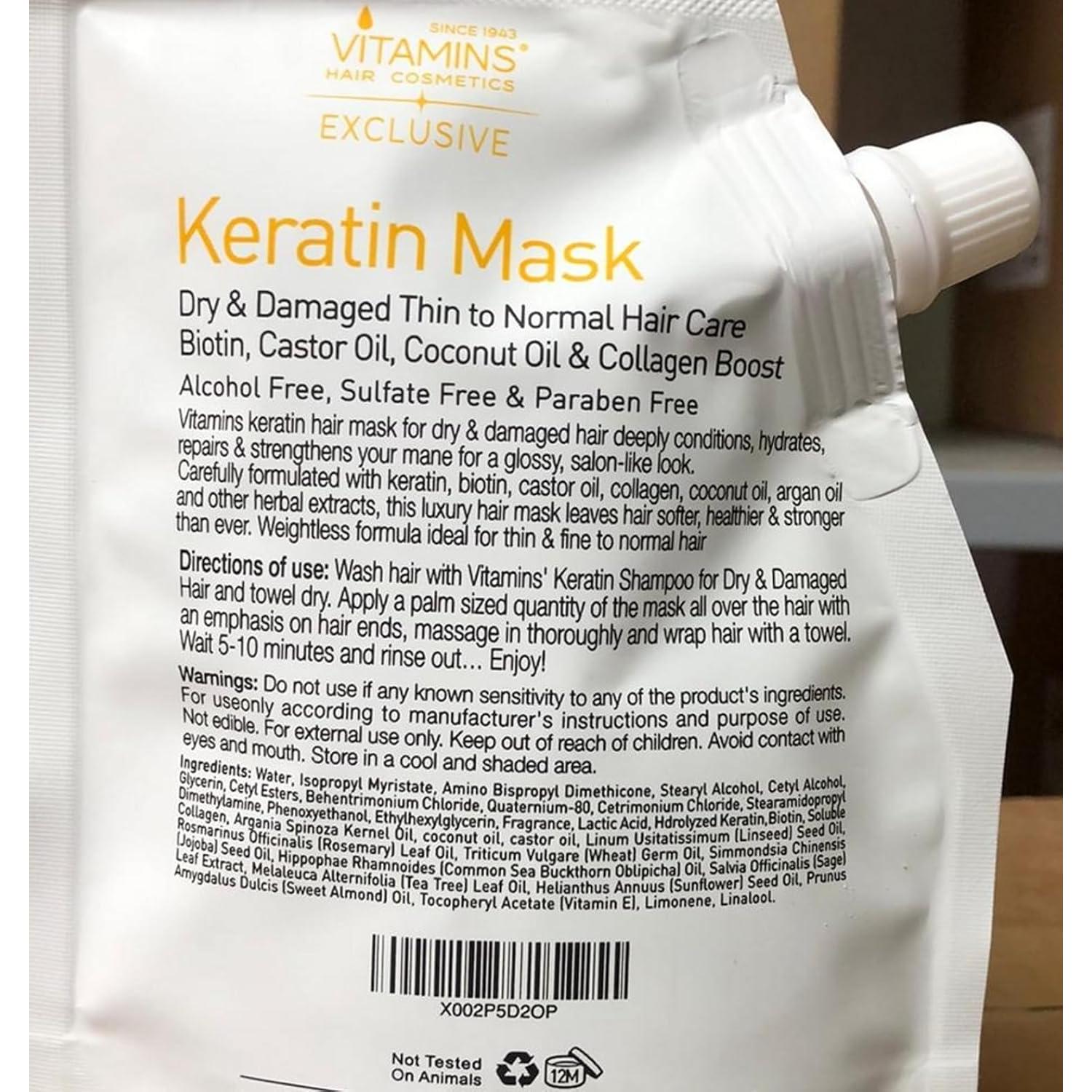 Mascarilla Acondicionadora Profunda H.Y. Vitamins 100ml - Keratina Biotina Colágeno