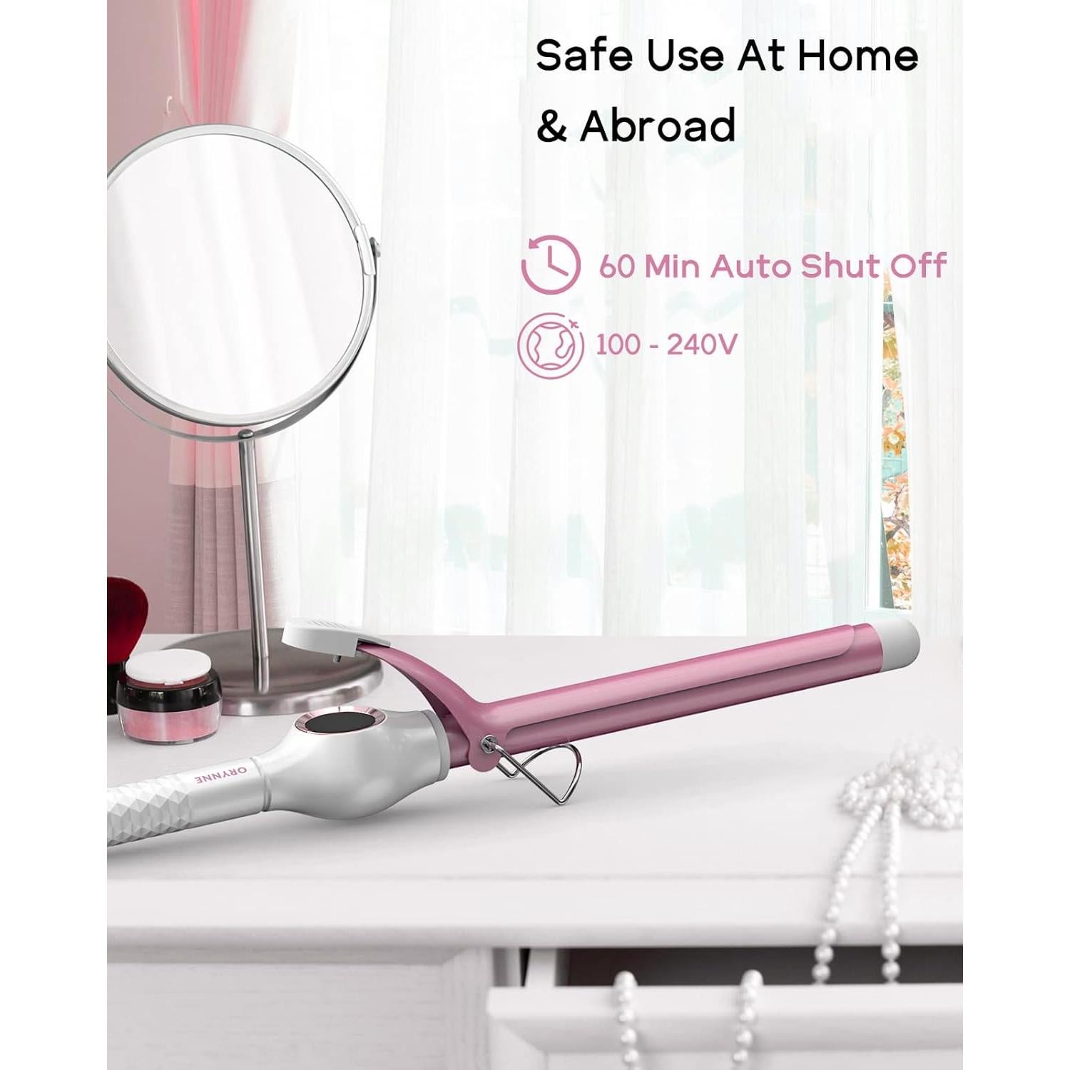 Plancha de Rizar Cerámica ORYNNE 19mm Control Digital 7 Temperaturas