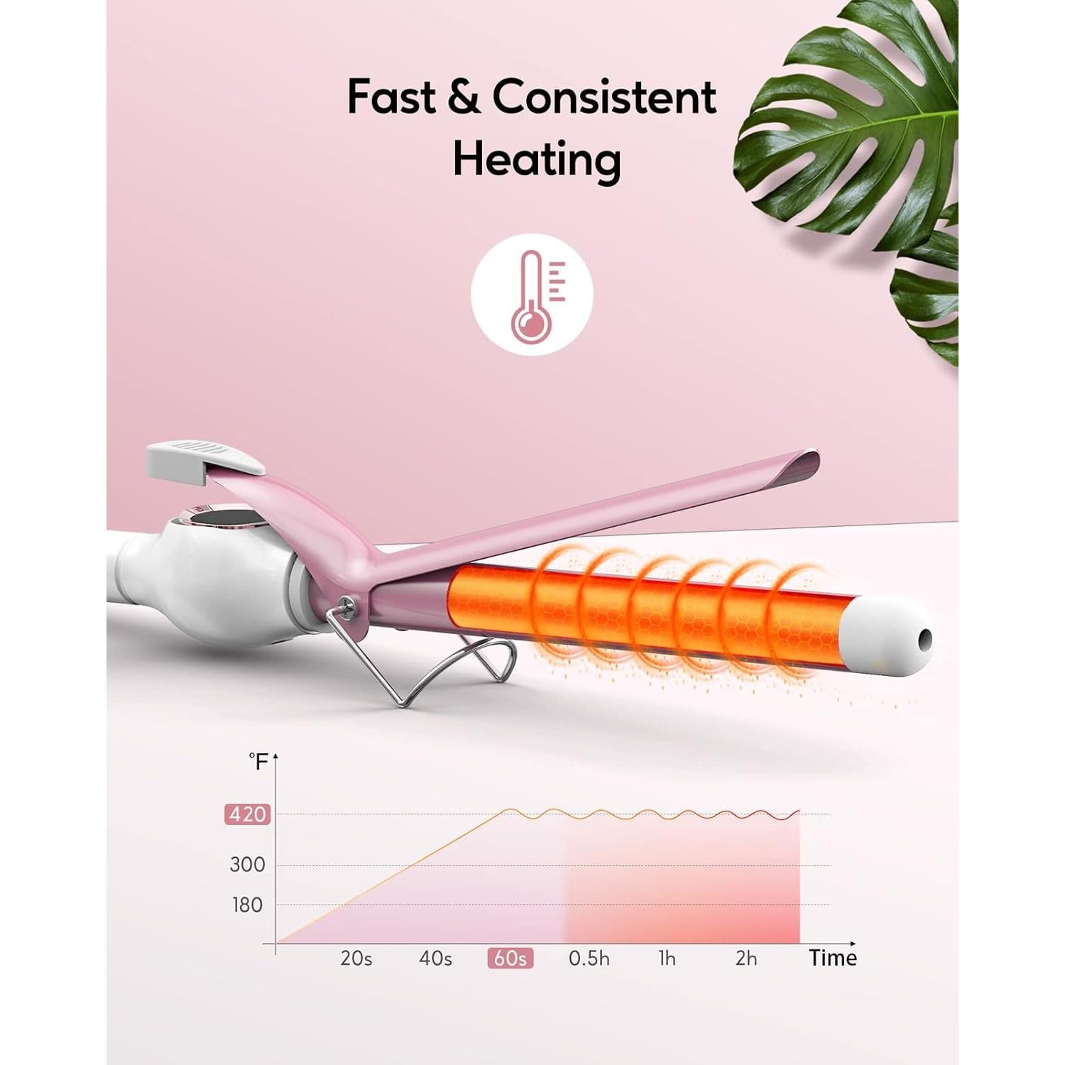 Plancha de Rizar Cerámica ORYNNE 19mm Control Digital 7 Temperaturas