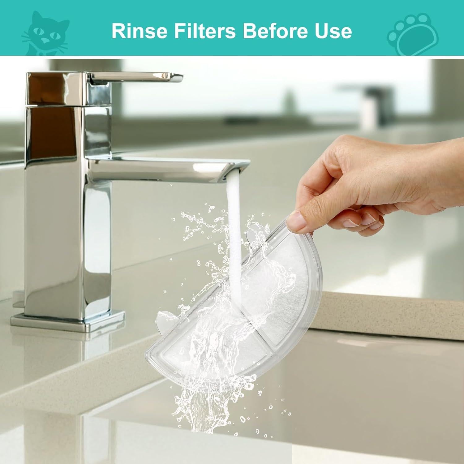 Filtros de Reemplazo KutoraWorks para Fuente de Agua Mascotas 6 Paquetes