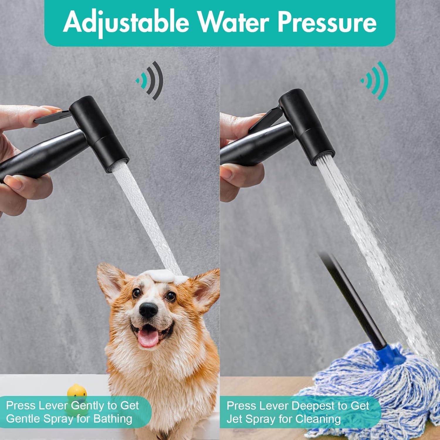 Bidet de Mano BARROCK HBS304, Acero Inoxidable, Negro Mate