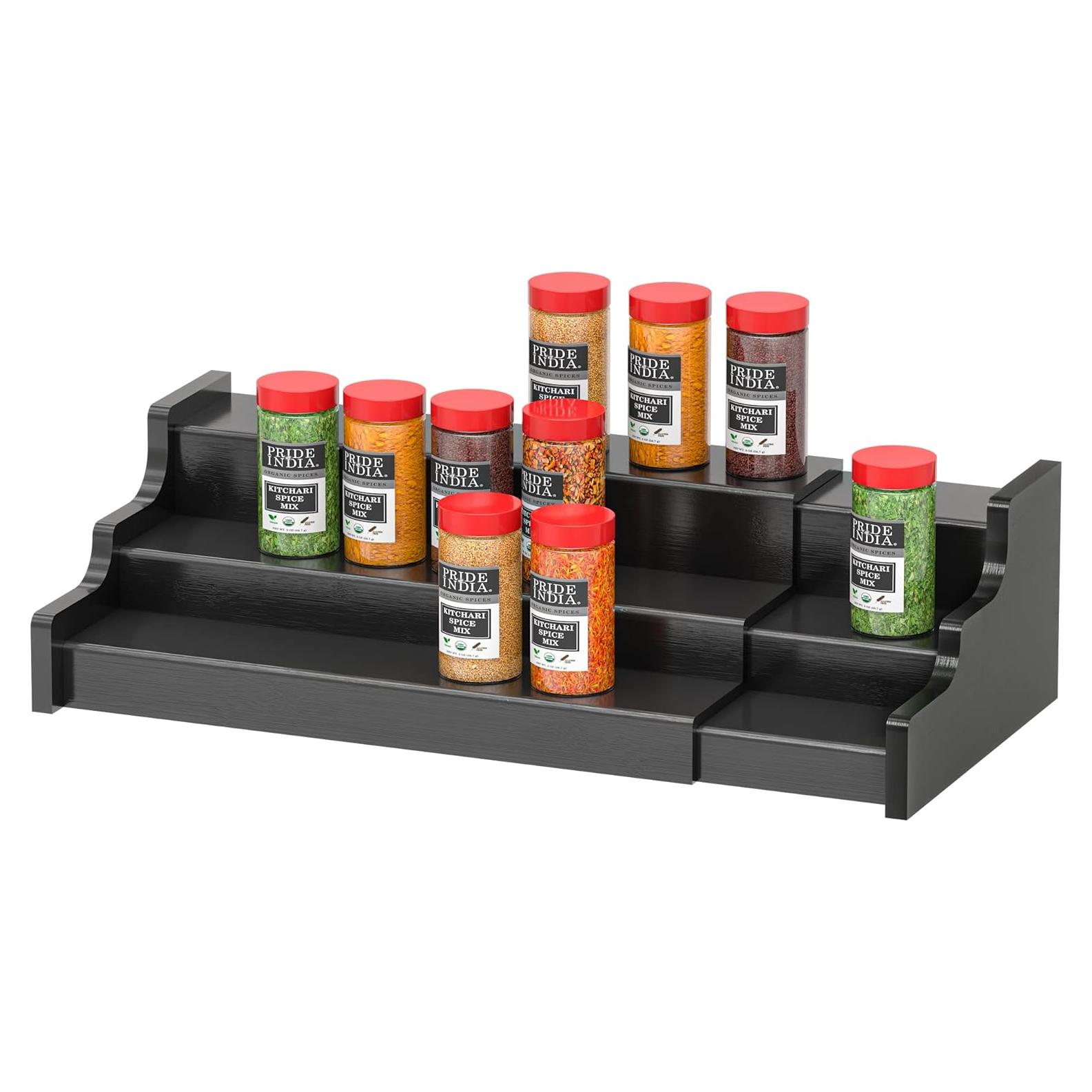 Organizador de Especias Zri Bamboo Expandible 3 Niveles Negro