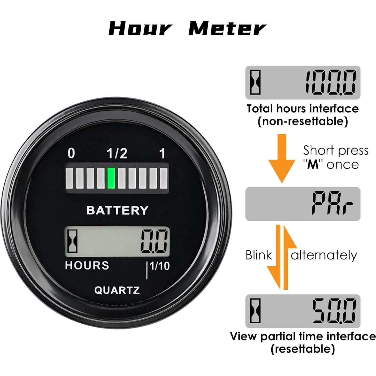 Medidor de Batería NInE-ROnG RL-BI011 LCD 12-48V Impermeable