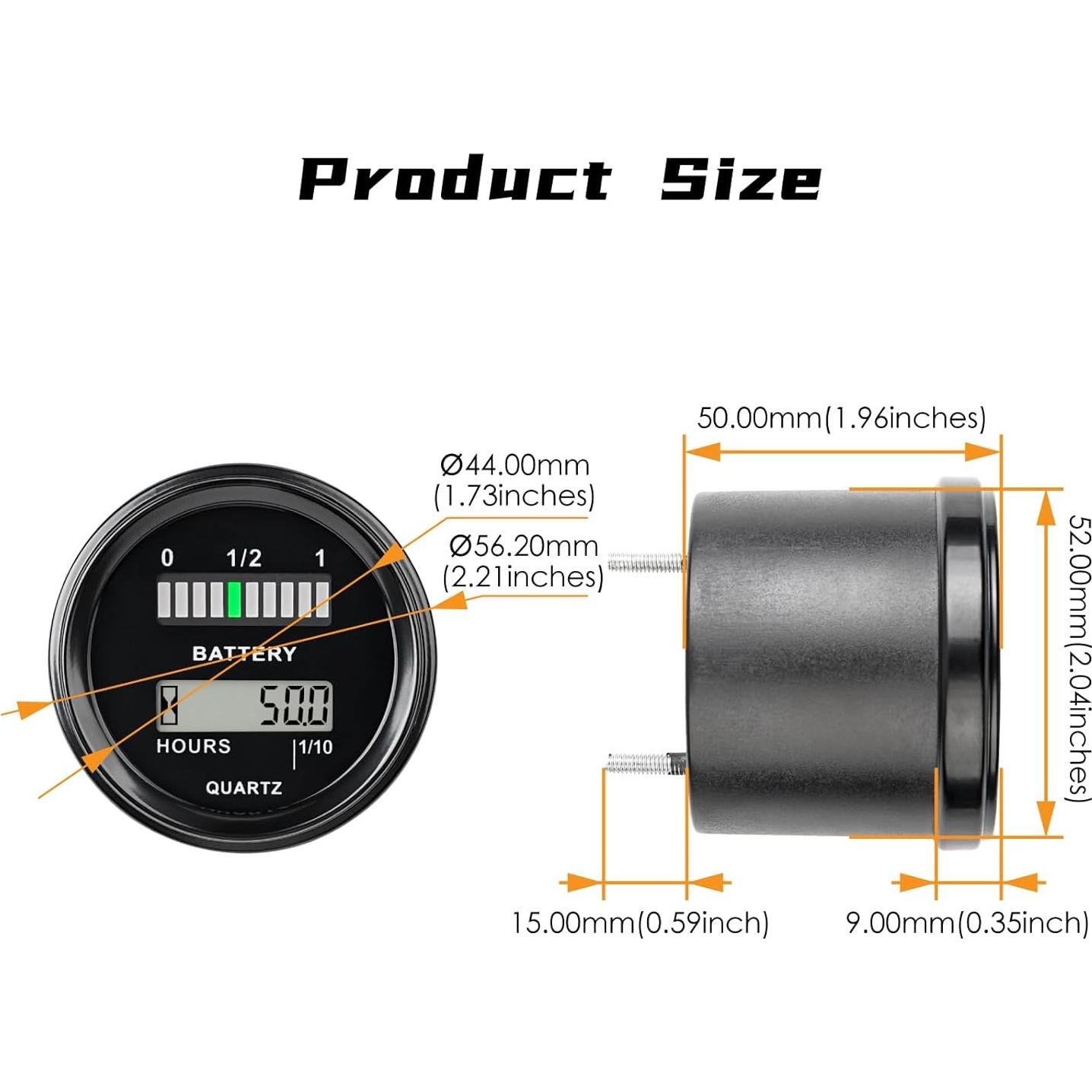 Medidor de Batería NInE-ROnG RL-BI011 LCD 12-48V Impermeable