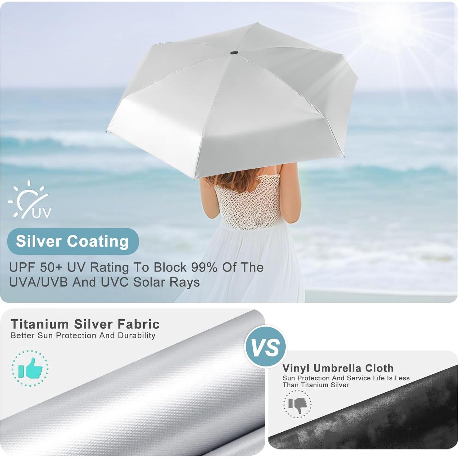 Paraguas Mini LEAGERA Plegable UV 50+ para Mujeres