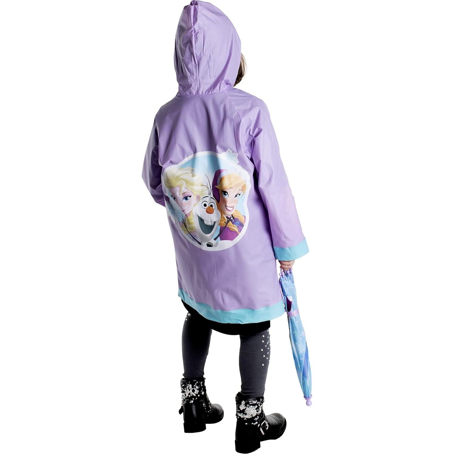 Conjunto de paraguas y poncho Disney Frozen para niñas 4-7 años