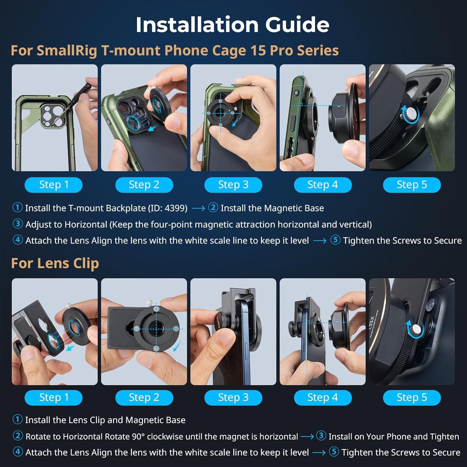 Lente Anamórfica 1.33X SmallRig 4590 para Móviles