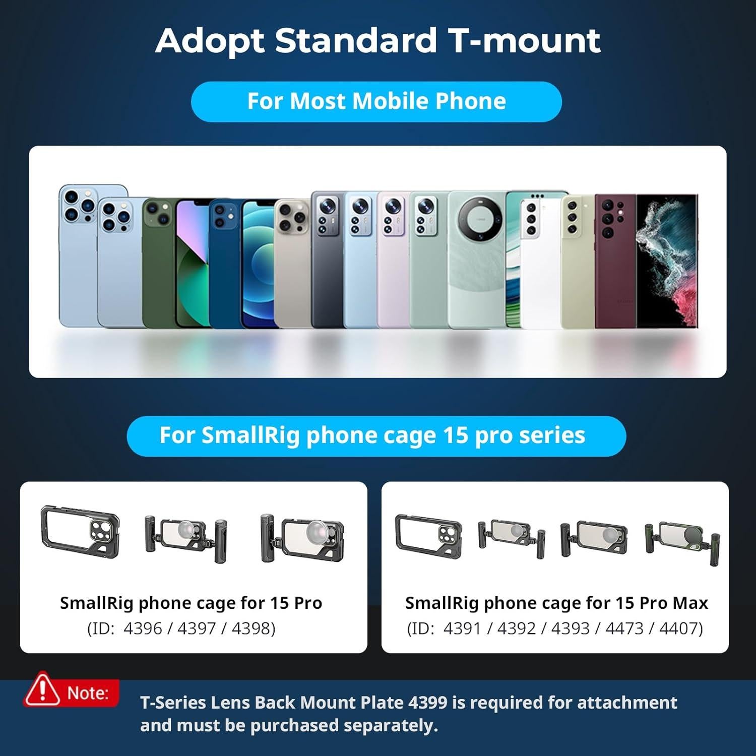 Lente Anamórfica 1.33X SmallRig 4590 para Móviles